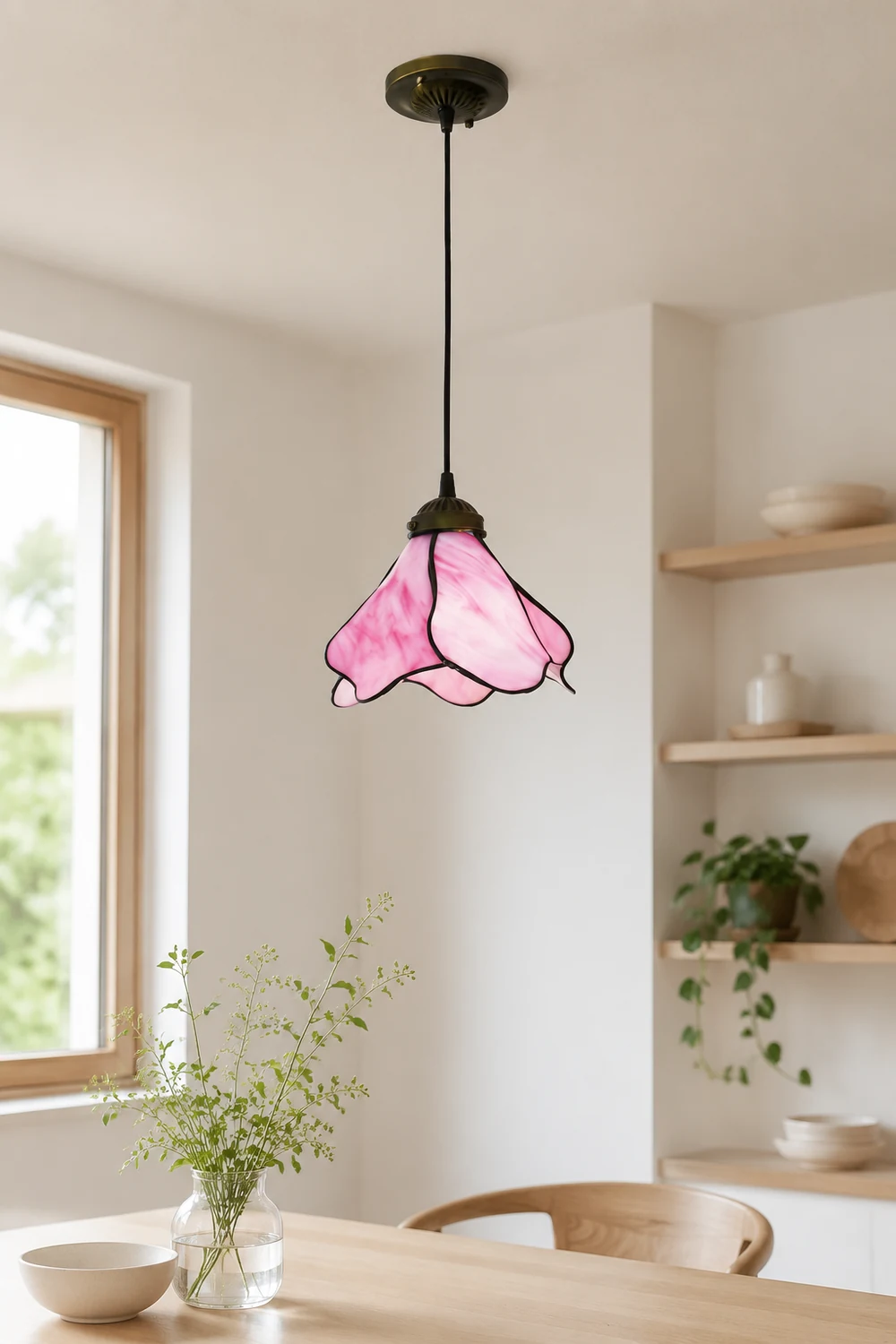 Félicie Pendelleuchte Blumenform aus Glas, 4 Farben, 1/3-flammig - Lumpaz