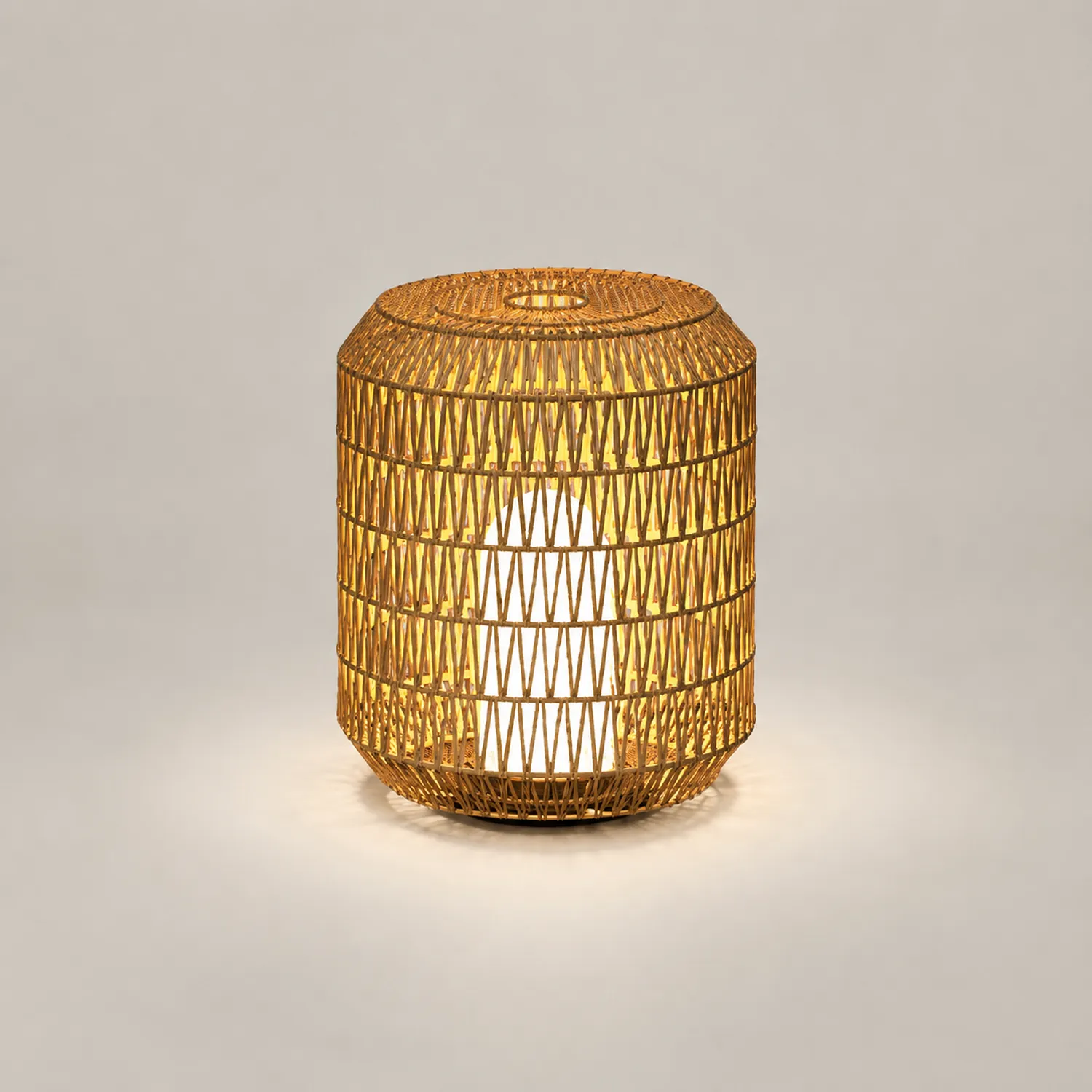 Ritta Außenstehleuchte Bauernhof, Metall & Rattan, ∅28/41/52CM - Lumpaz