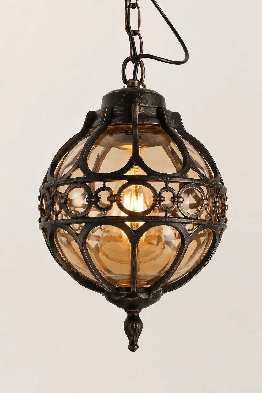 Alessio Vintage Pendelleuchte, Schwarz/Bronze, ∅18/23CM - Lumpaz