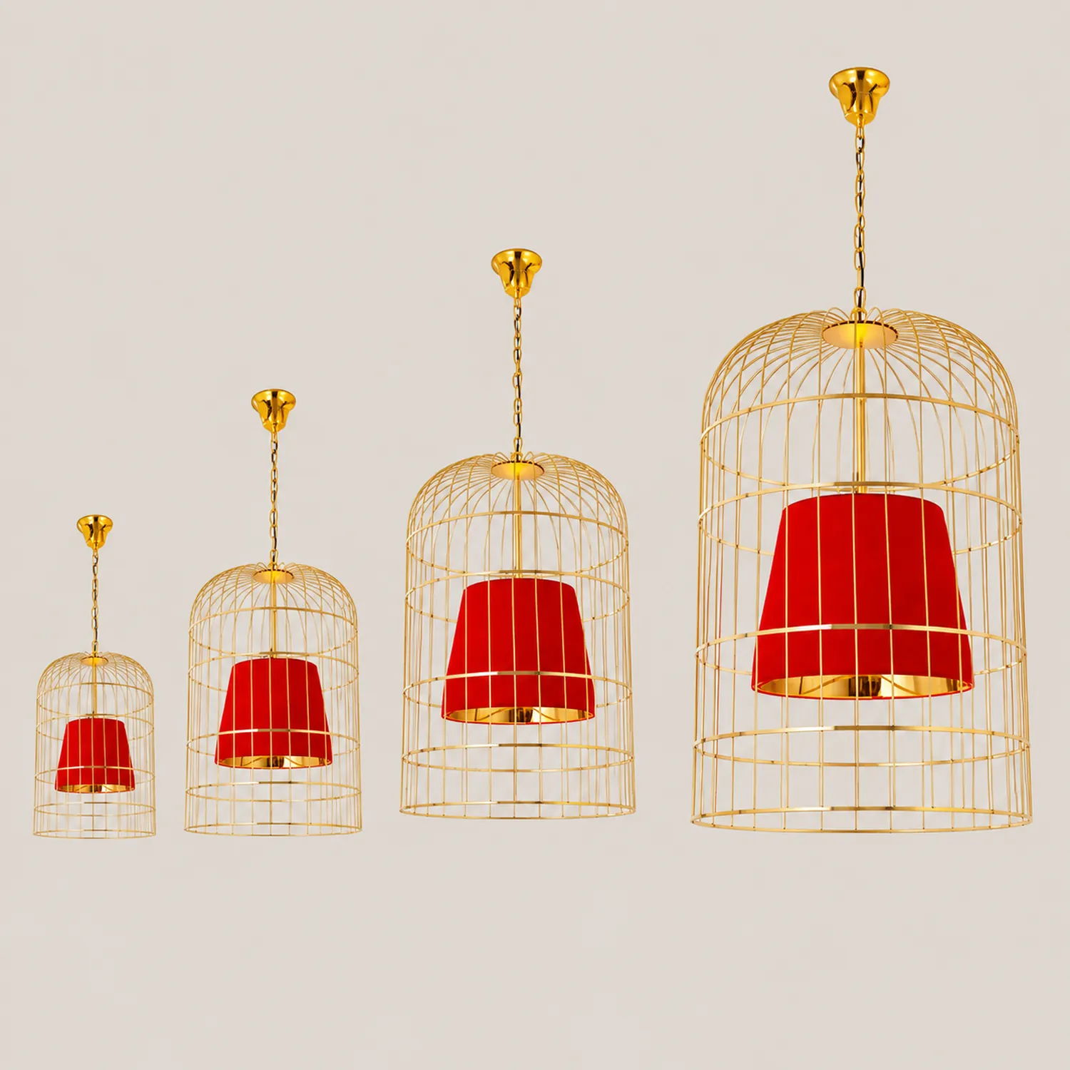 Alessio Pendelleuchte Vogelkäfigform, 3 Farben, ∅30/40/46M - Lumpaz