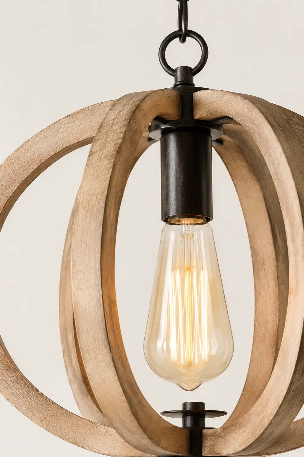 Alessio Kugel/Kürbis Pendelleuchte aus Holz, ∅22/23/33CM - Lumpaz