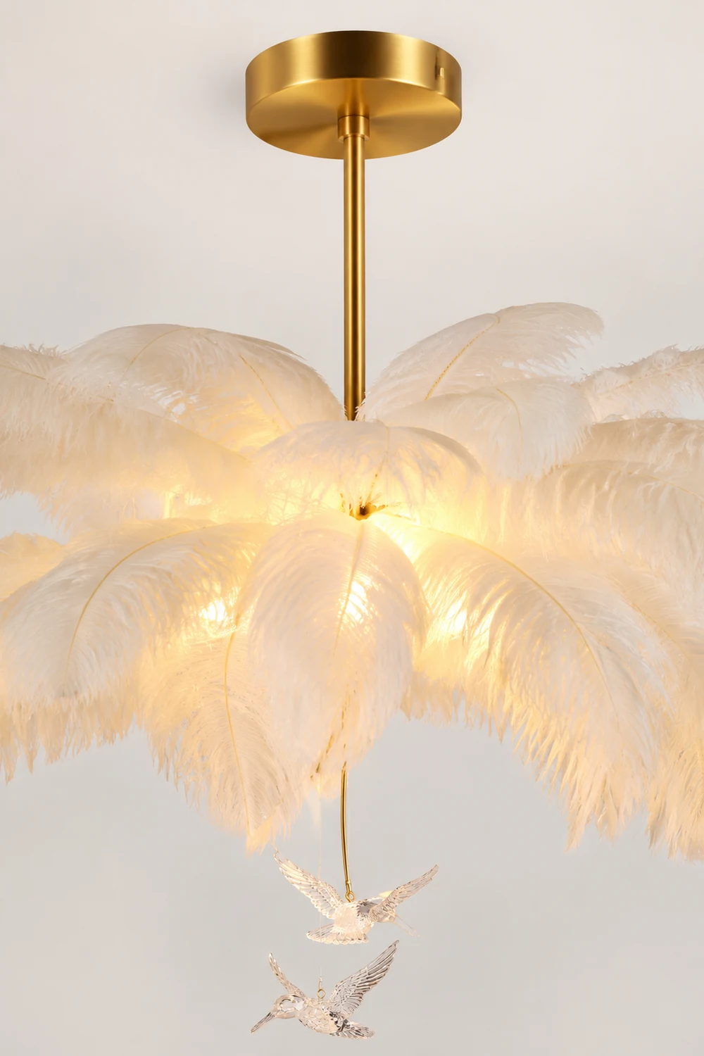O'Moore  Kronleuchter Straußenfeder Vögel, 2 Stile, ∅56CM/60CM/65CM - Lumpaz