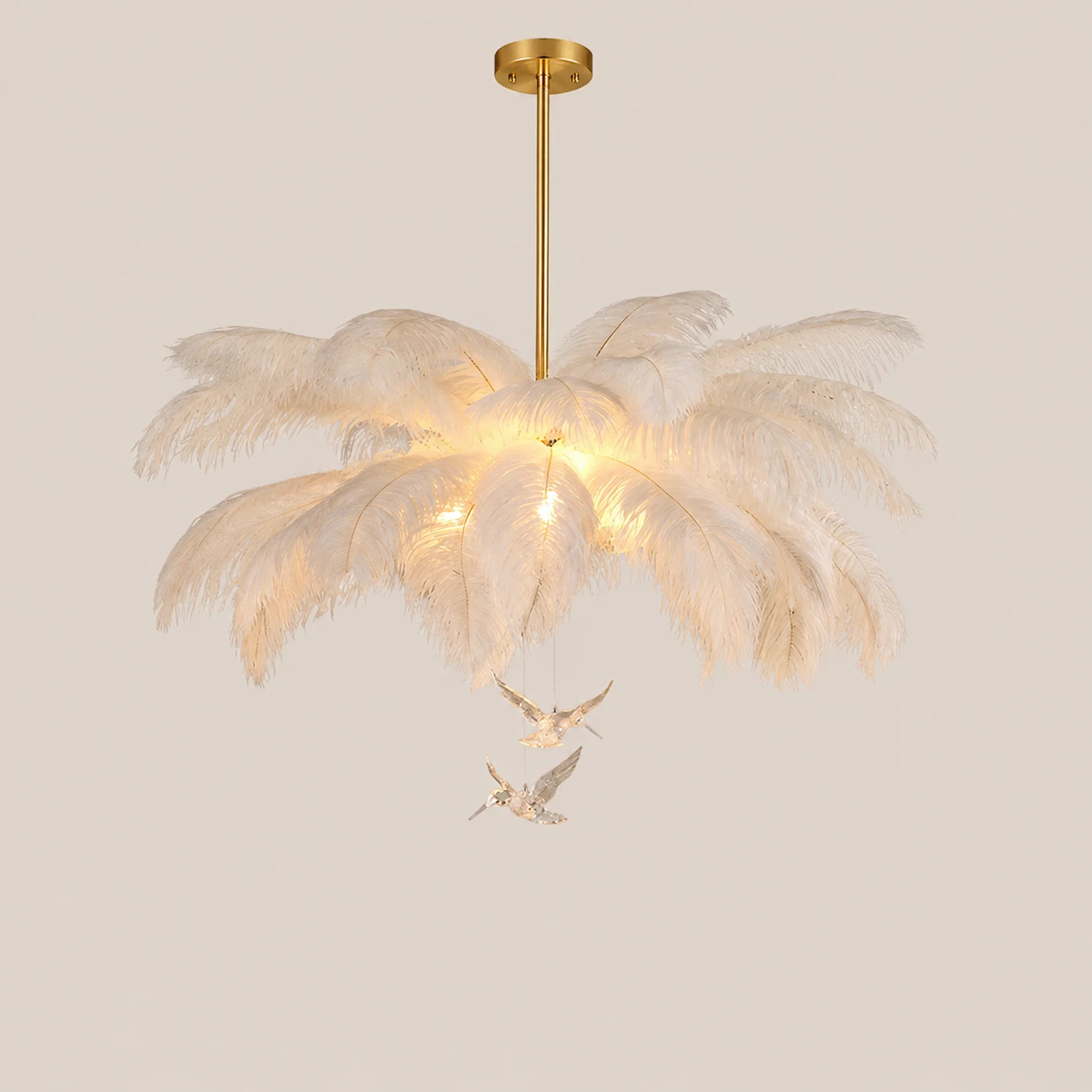 O'Moore  Kronleuchter Straußenfeder Vögel, 2 Stile, ∅56CM/60CM/65CM - Lumpaz