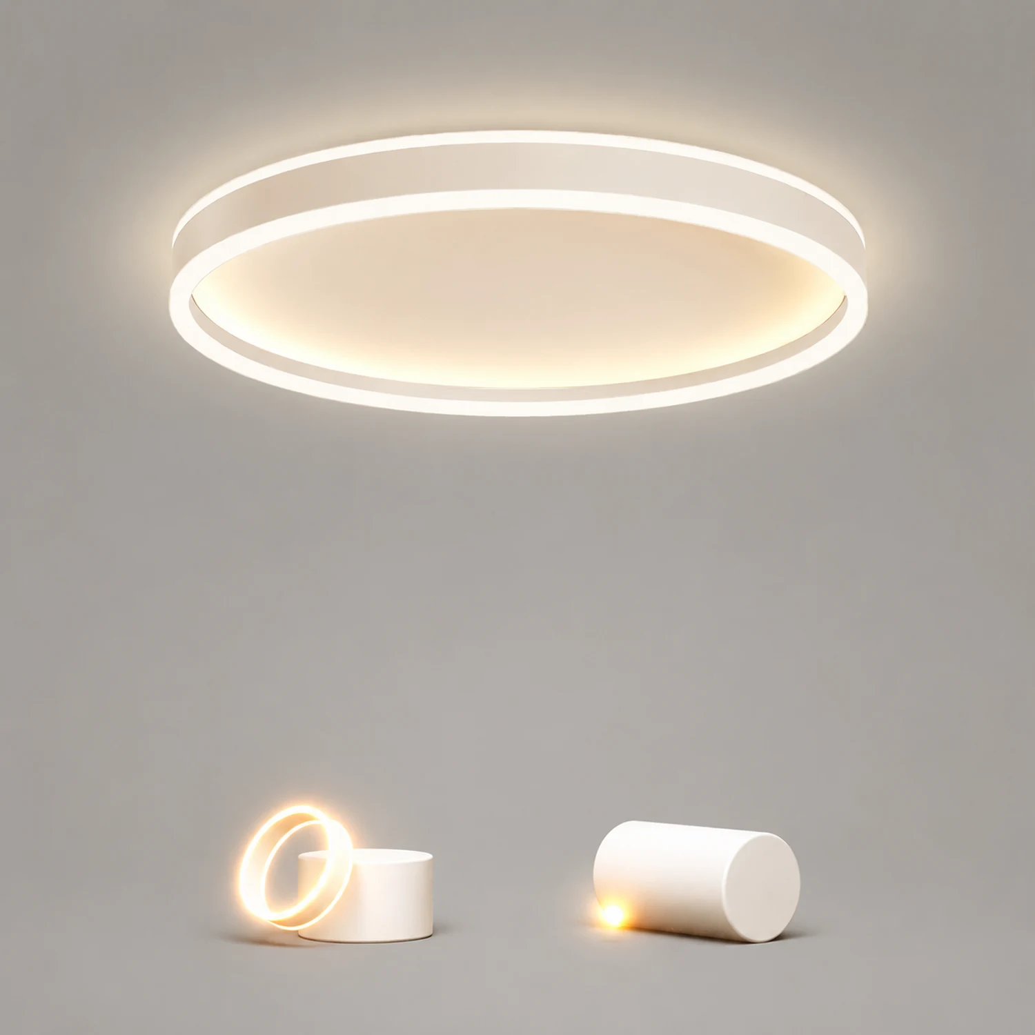 Quinn Deckenleuchte Ring, Minimalistisch, 2 Farben, ∅40CM/50CM - Lumpaz