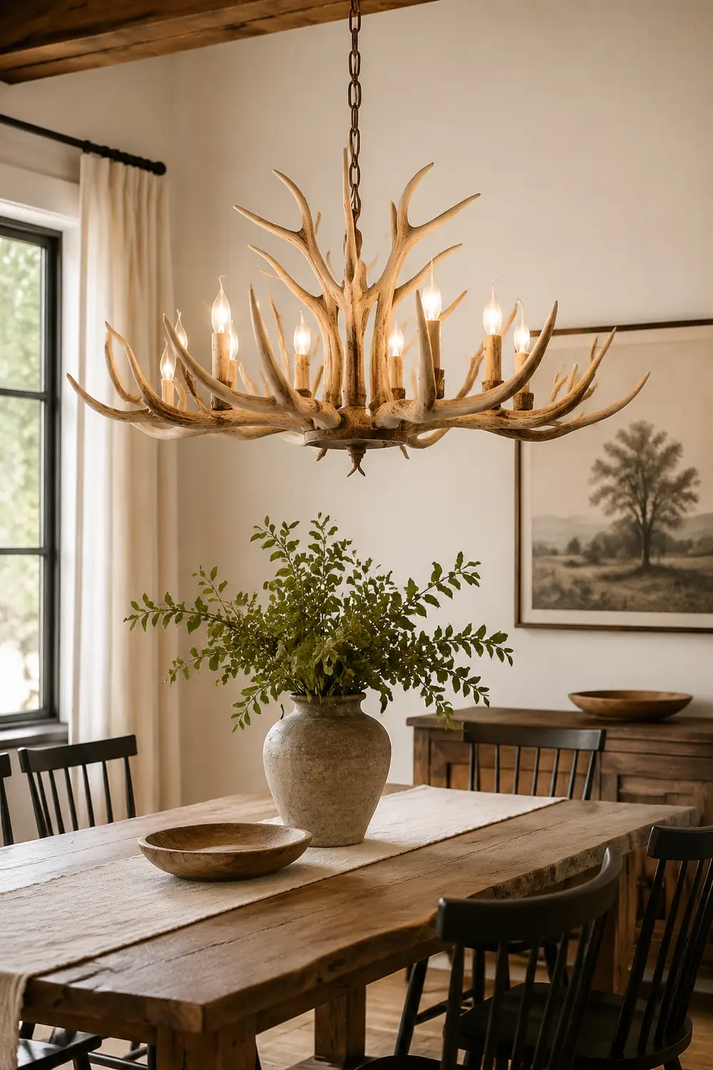 Austin Zeitgenöss Kronleuchter Hirschhorn, 3 Farben, ∅80/90/100CM - Lumpaz