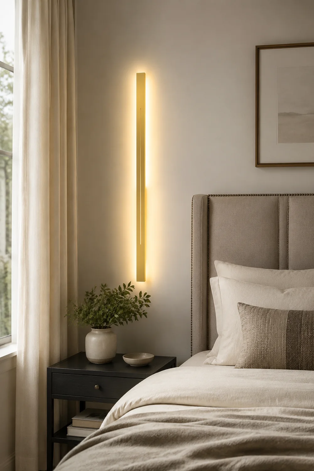 Edge Innenwandleuchte, Schwarz & Gold, 60/80/100/120/150/180/200CM Lang - Lumpaz