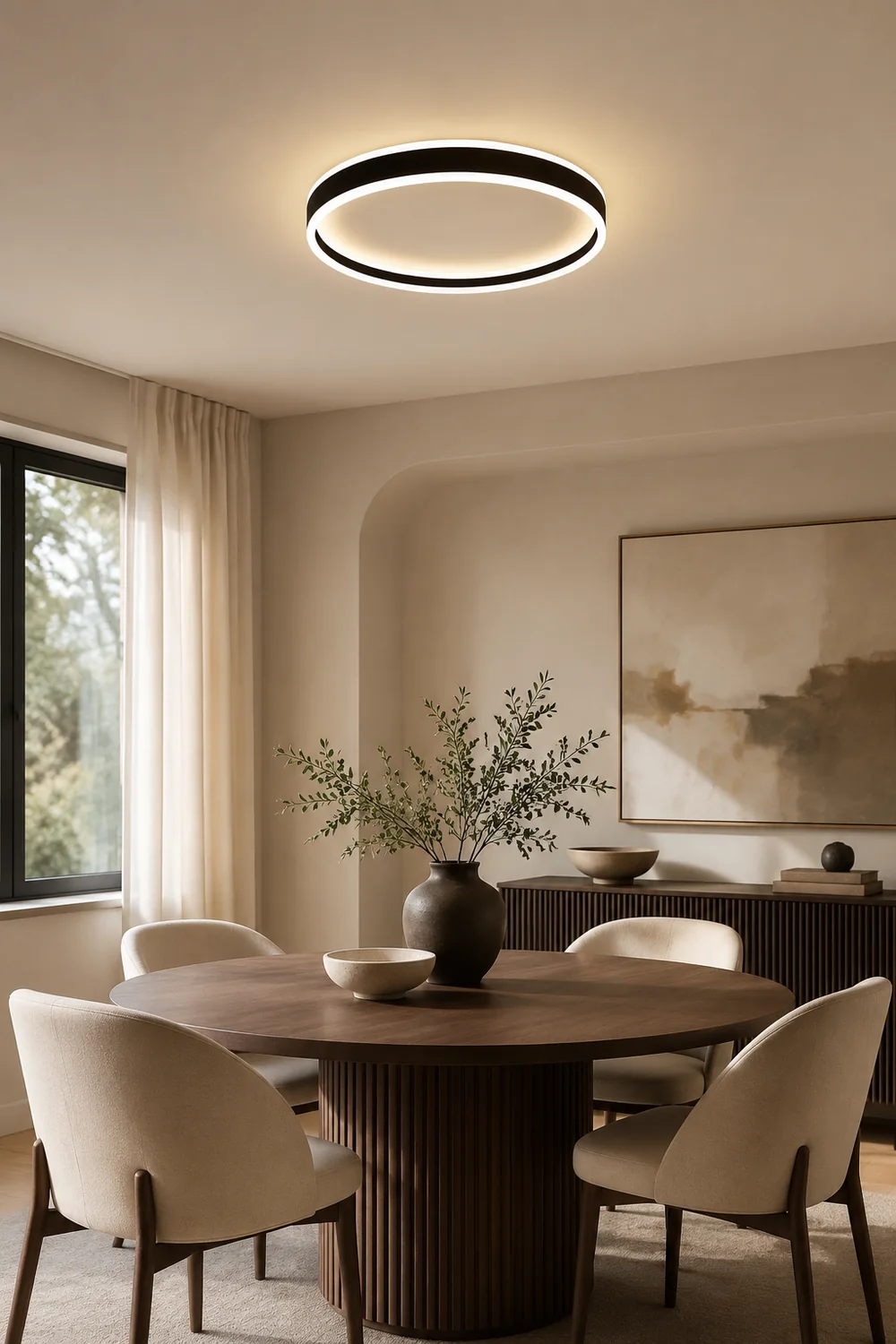 Quinn Deckenleuchte Ring, Minimalistisch, 2 Farben, ∅40CM/50CM - Lumpaz