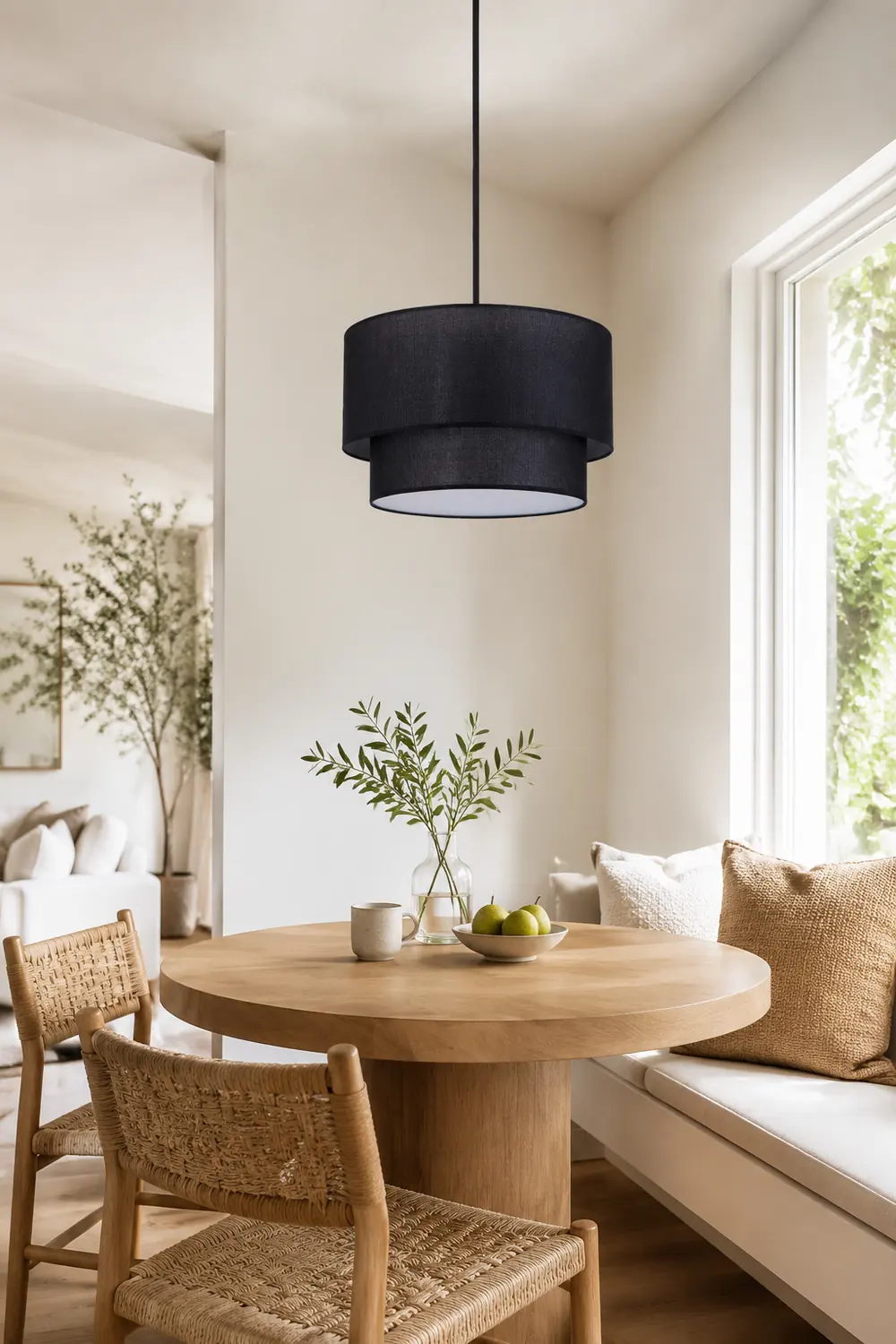 Renée Minimalistisch Pendelleuchte aus Textil, 3 Farben, ∅40CM - Lumpaz