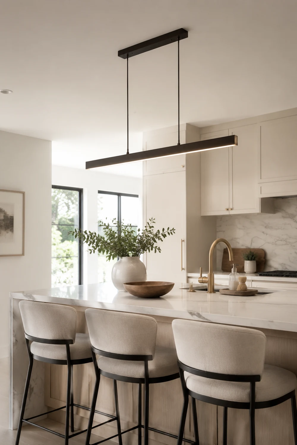 Edge Moderne einfache lineare LED Pendelleuchte, L 80/150CM - Lumpaz