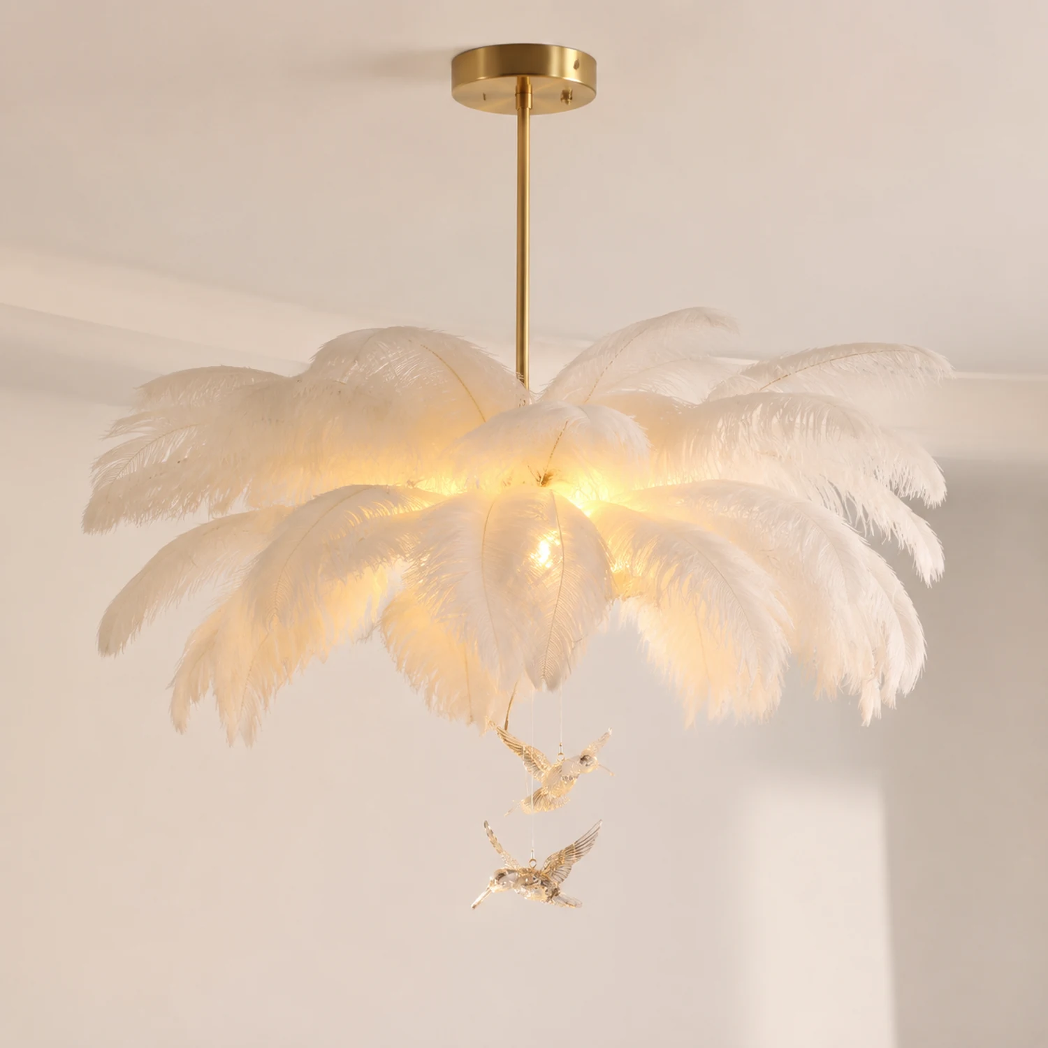 O'Moore  Kronleuchter Straußenfeder Vögel, 2 Stile, ∅56CM/60CM/65CM - Lumpaz