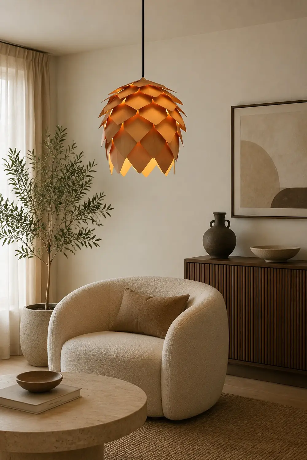 Ozawa Pendelleuchte Kiefernzapfen, ∅25/40/50/60CM - Lumpaz