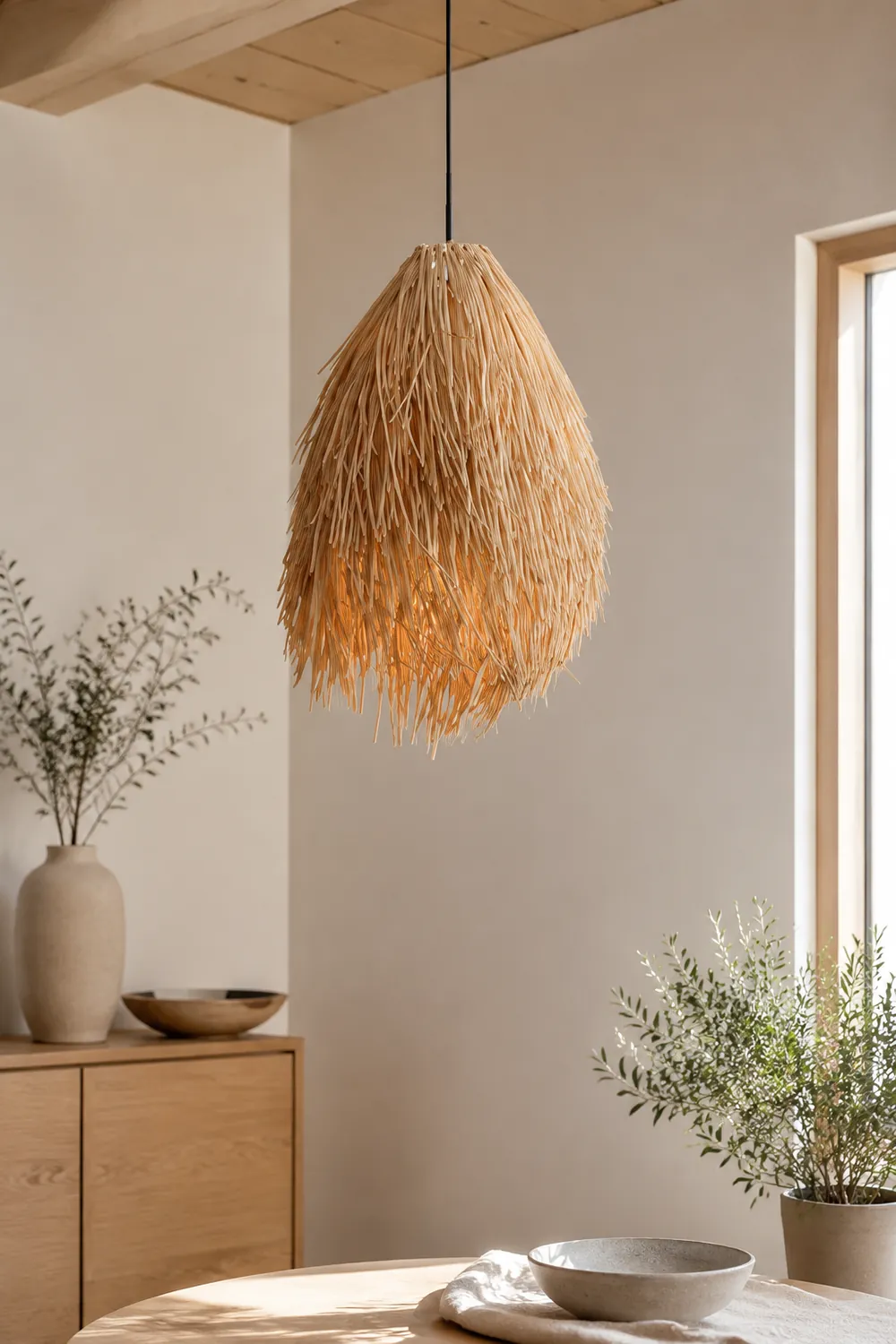 Muto Pendelleuchte Rattan, 35CMx53CM - Lumpaz