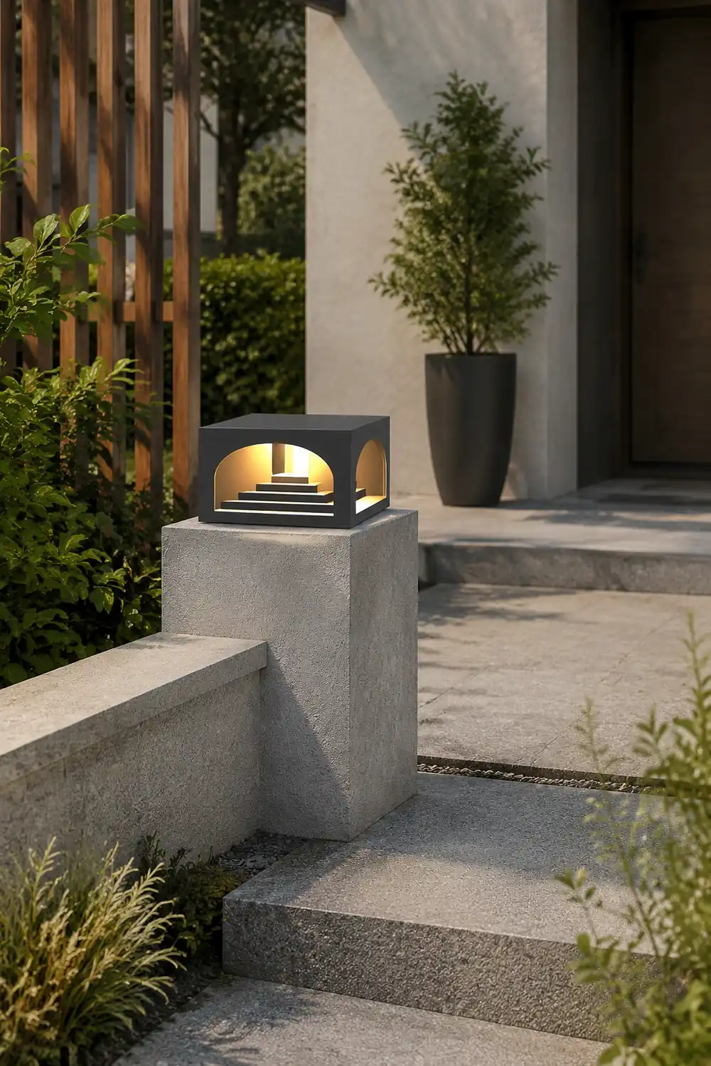 Riley Treppe-Design Solar Außensockelleuchte Solar, 10CM/15CM/20CM/25CM Lang - Lumpaz