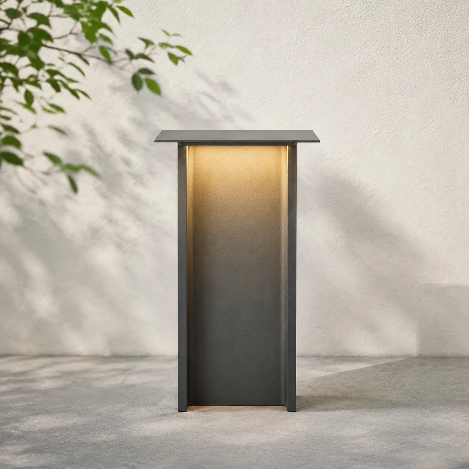 Orr Modern Außen-Pollerleuchte Grau Solar, 32CM/72CM Lang - Lumpaz