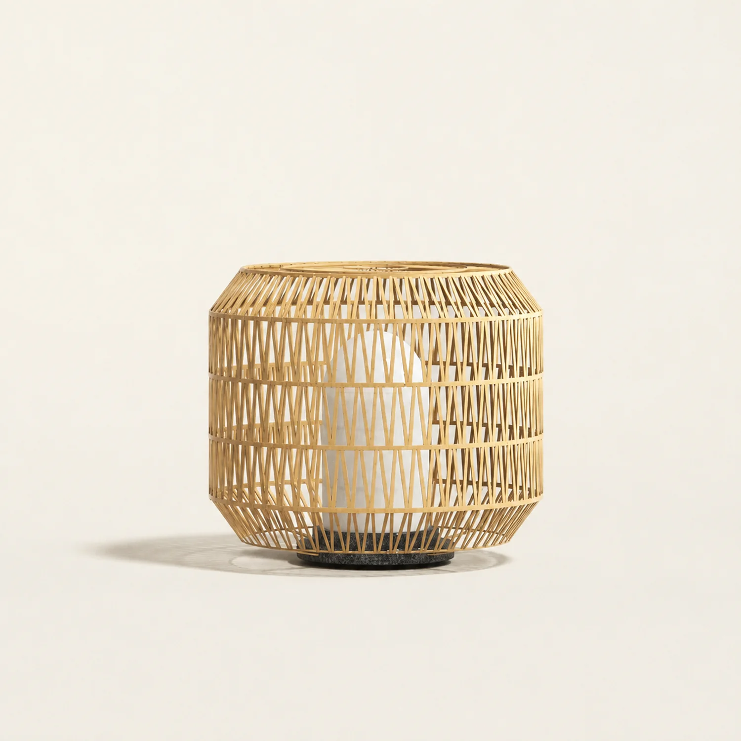 Ritta Außenstehleuchte Bauernhof, Metall & Rattan, ∅28/41/52CM - Lumpaz