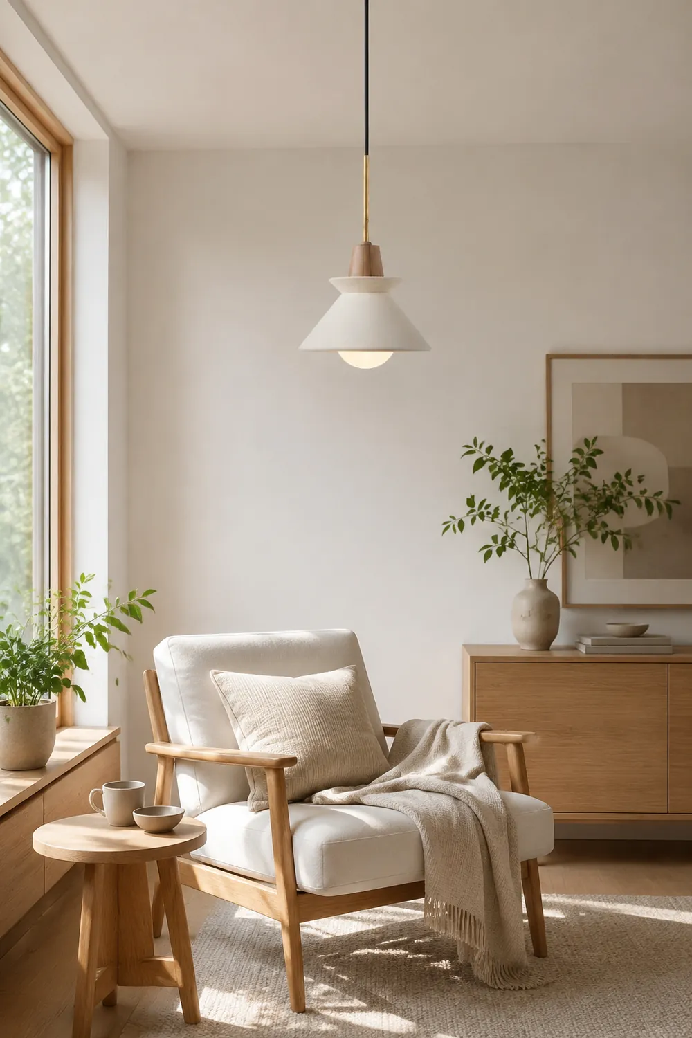 Ozawa MInimalistisch Pendelleuchte Weiß, ∅20/25CM - Lumpaz