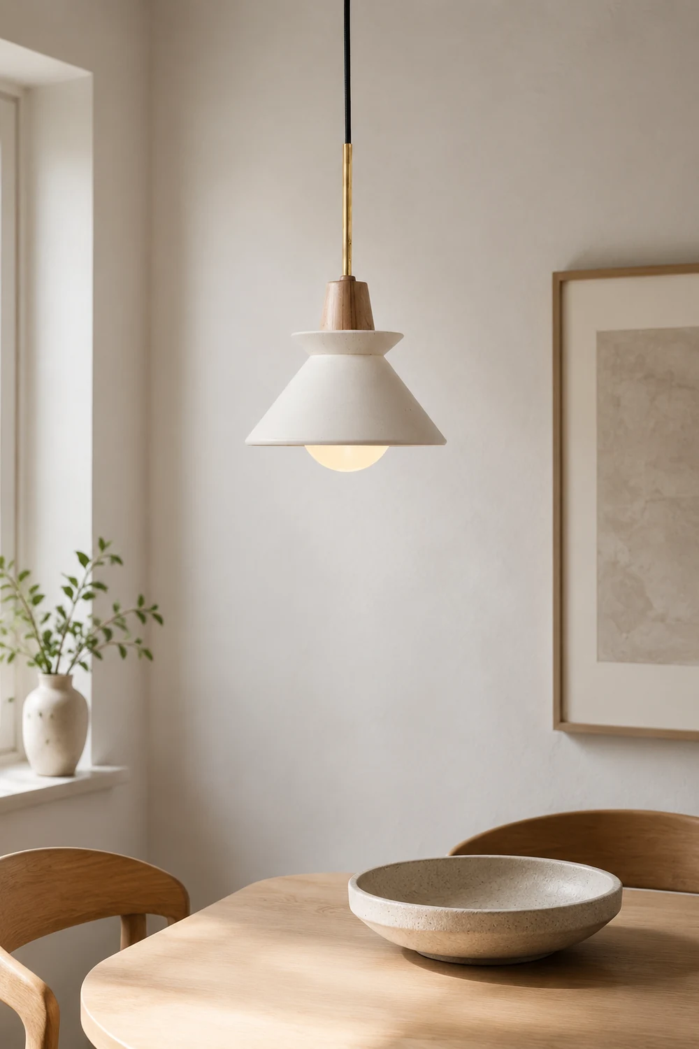 Ozawa MInimalistisch Pendelleuchte Weiß, ∅20/25CM - Lumpaz