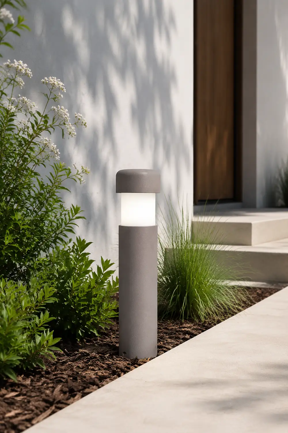 Orr Minimalistisch Außen-Pollerleuchte Grau, ∅15CM - Lumpaz