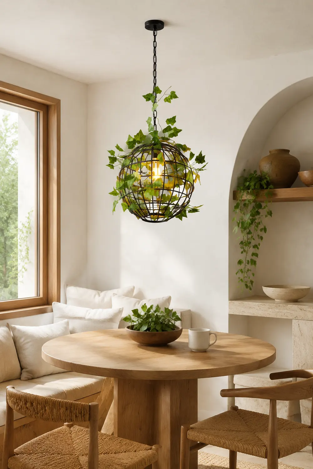 Nest Modern Pendelleuchte mit Planzendekor, 3 Farben, ∅30CM - Lumpaz