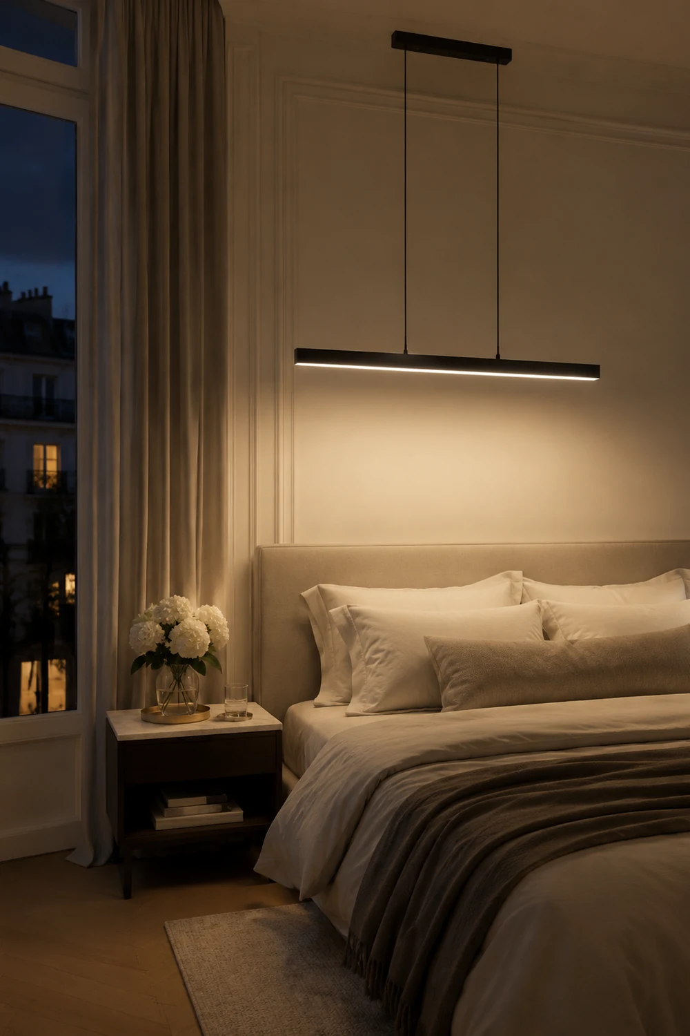 Edge Moderne einfache lineare LED Pendelleuchte, L 80/150CM - Lumpaz