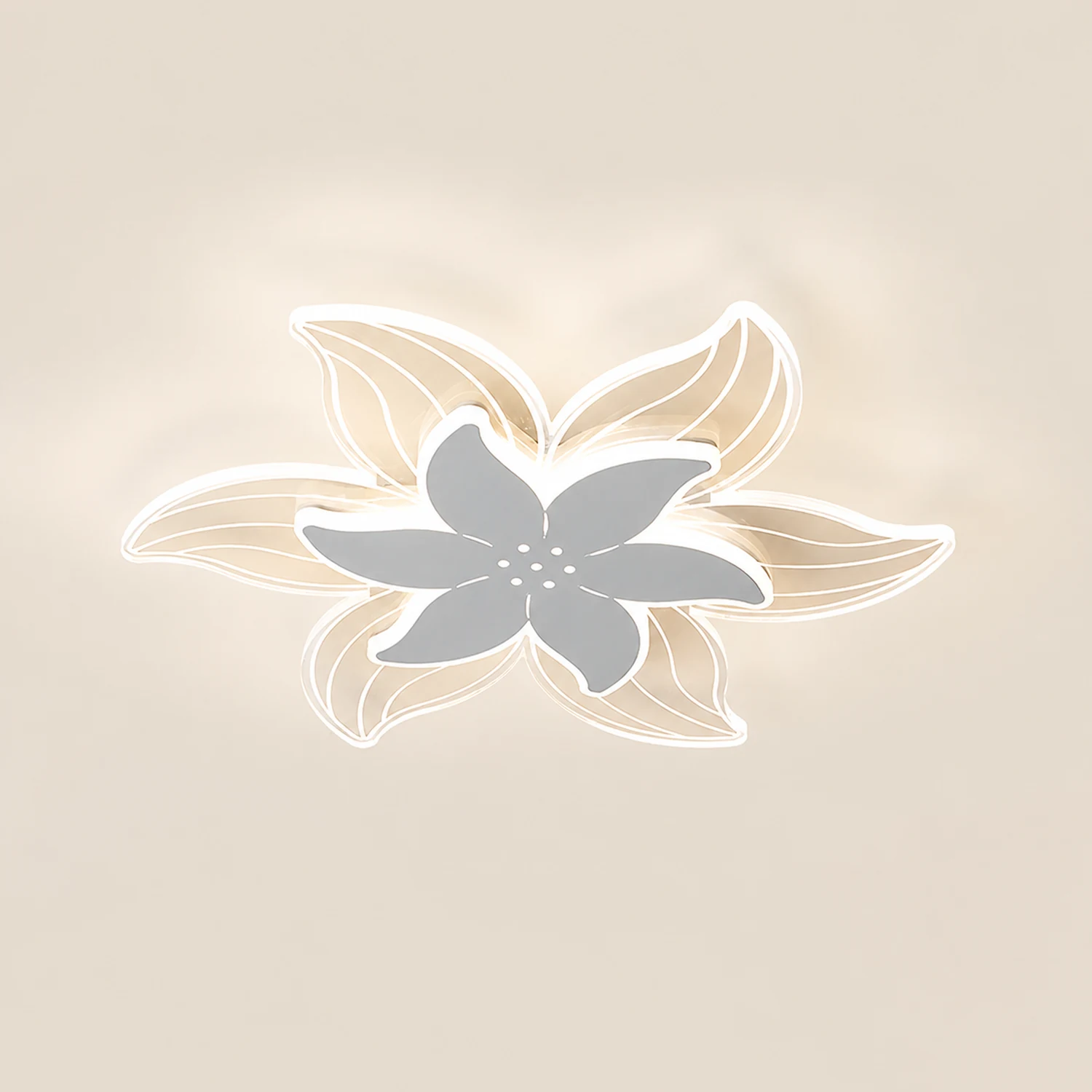Hana Deckenleuchte Blumenform Weiß, 42/52CM Lang - Lumpaz
