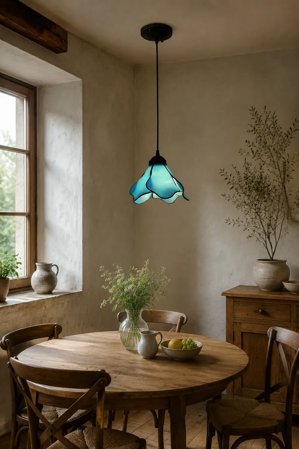 Félicie Pendelleuchte Blumenform aus Glas, 4 Farben, 1/3-flammig - Lumpaz