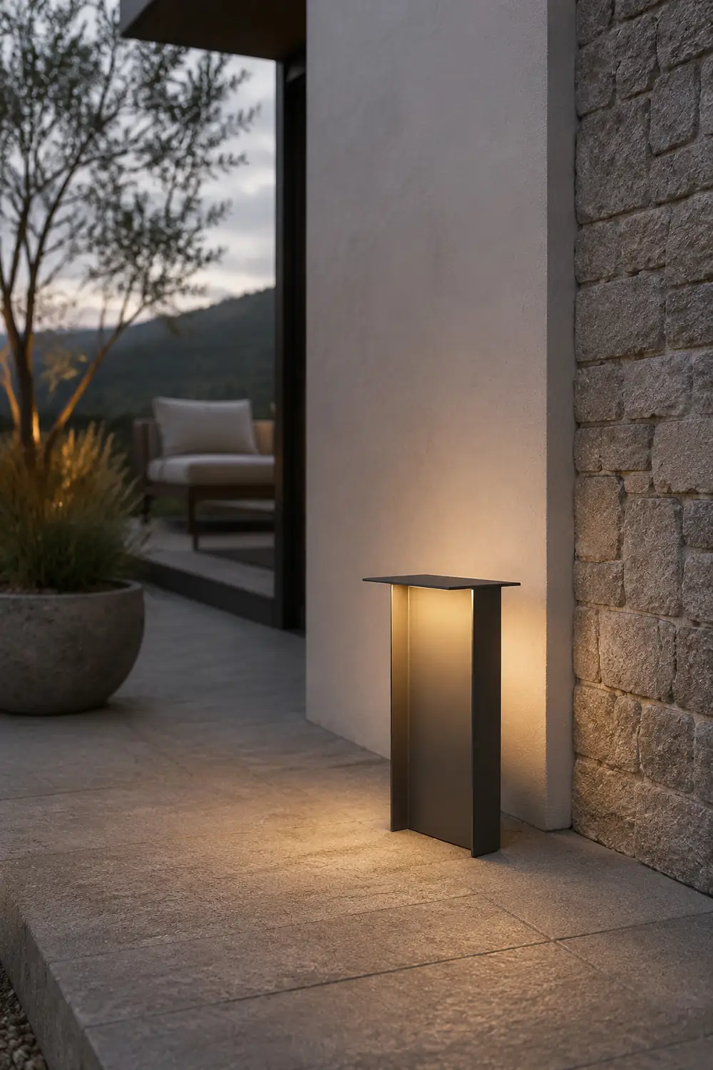 Orr Modern Außen-Pollerleuchte Grau Solar, 32CM/72CM Lang - Lumpaz
