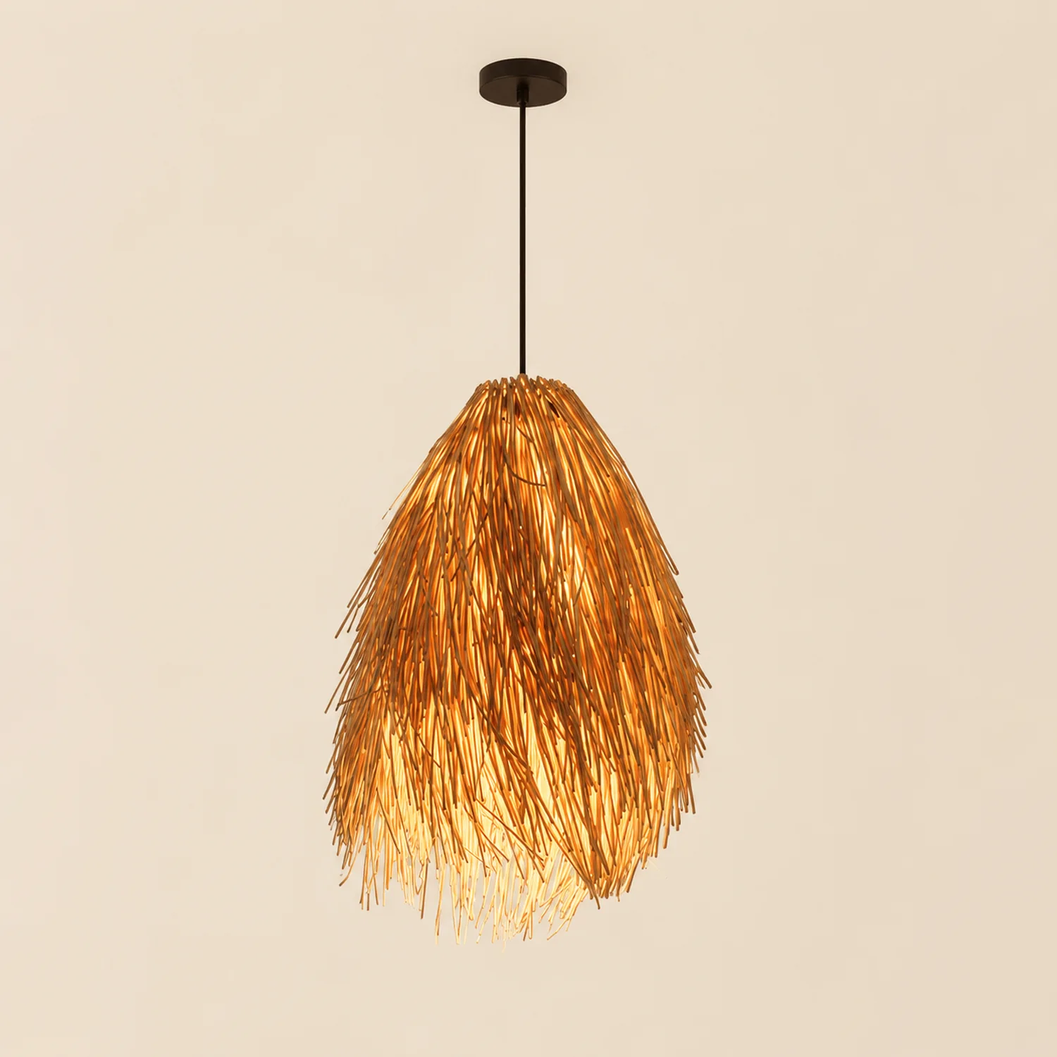 Muto Pendelleuchte Rattan, 35CMx53CM - Lumpaz