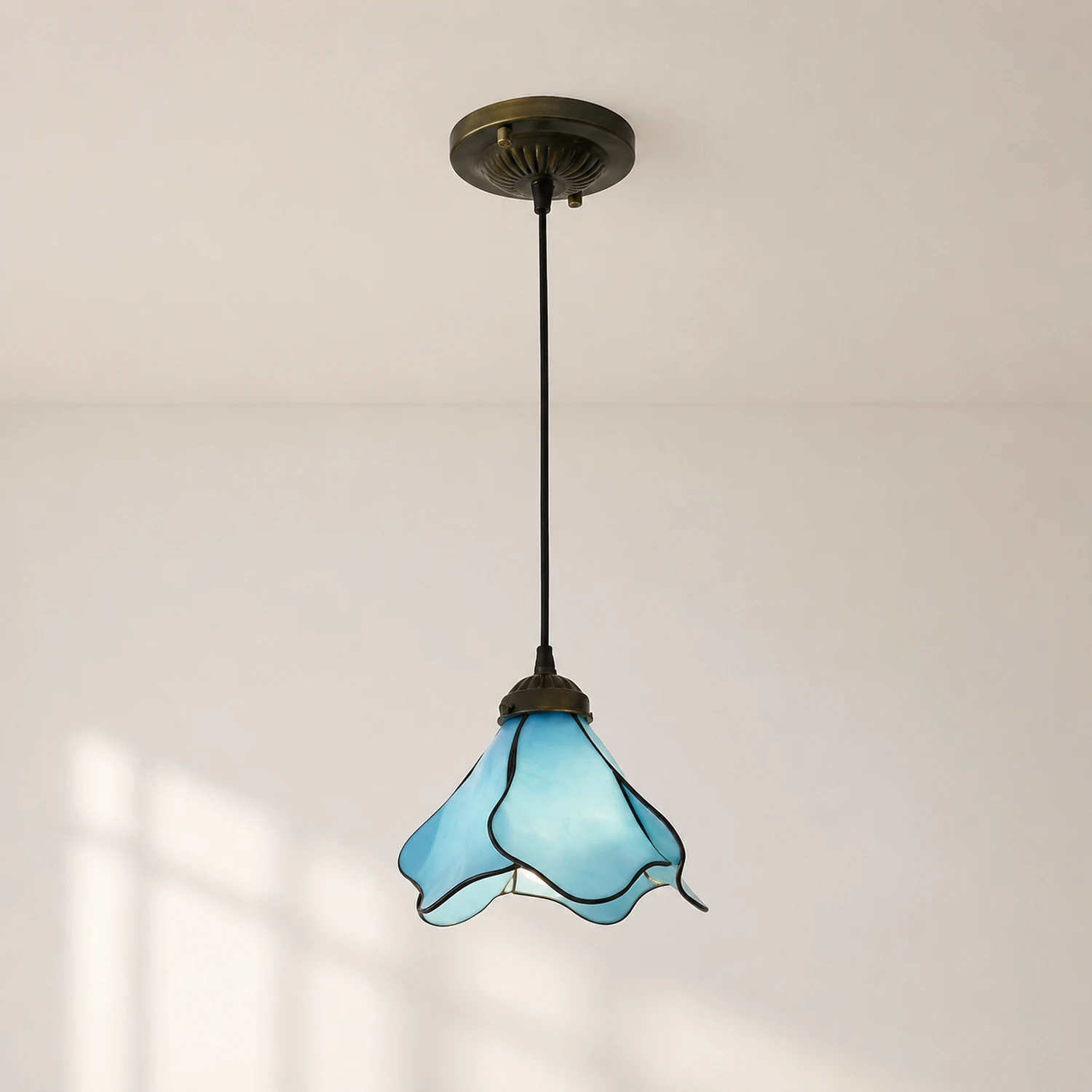 Félicie Pendelleuchte Blumenform aus Glas, 4 Farben, 1/3-flammig - Lumpaz
