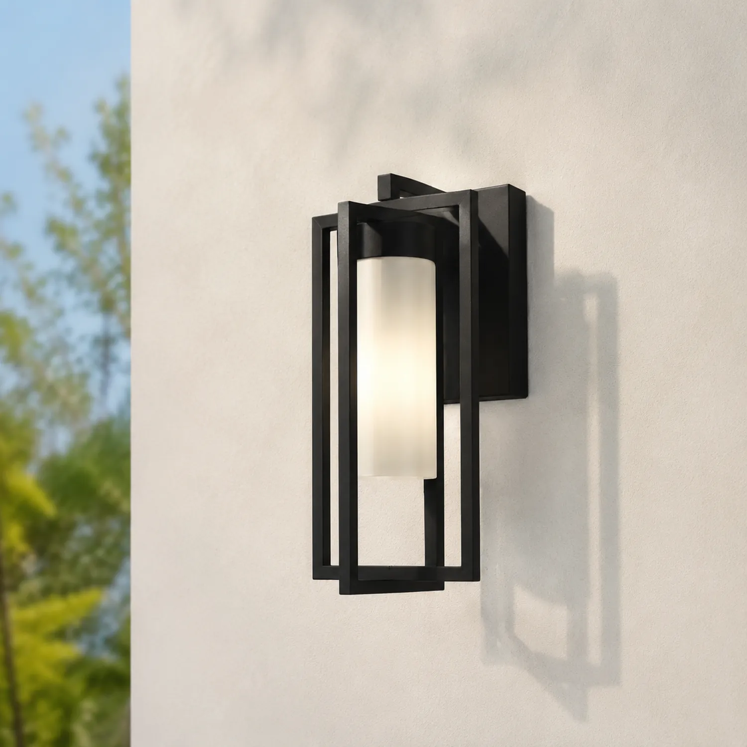 Orr Außenwandleuchte Schwarz, Rechteckig, Metall, 57CM Lang - Lumpaz