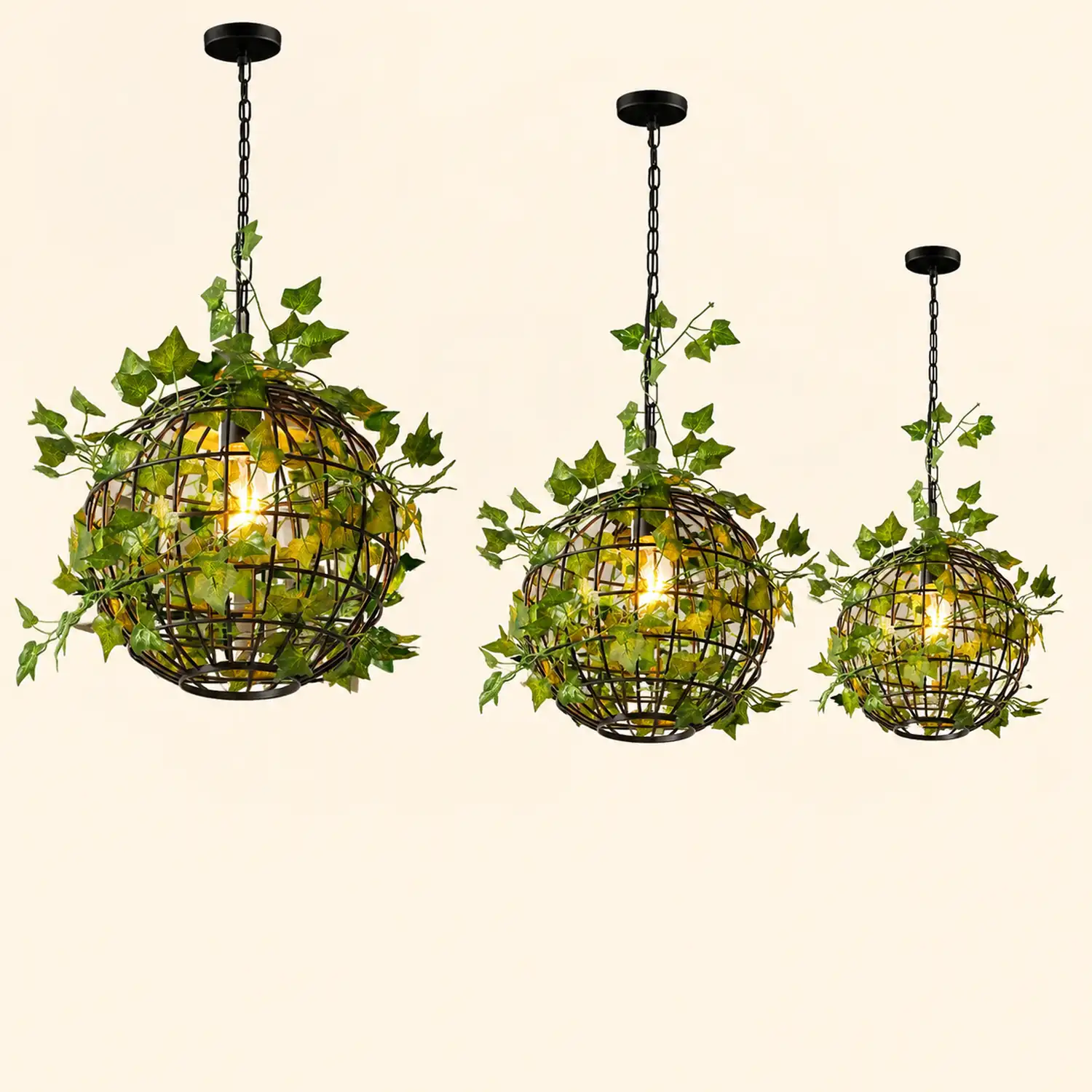Nest Modern Pendelleuchte mit Planzendekor, 3 Farben, ∅30CM - Lumpaz