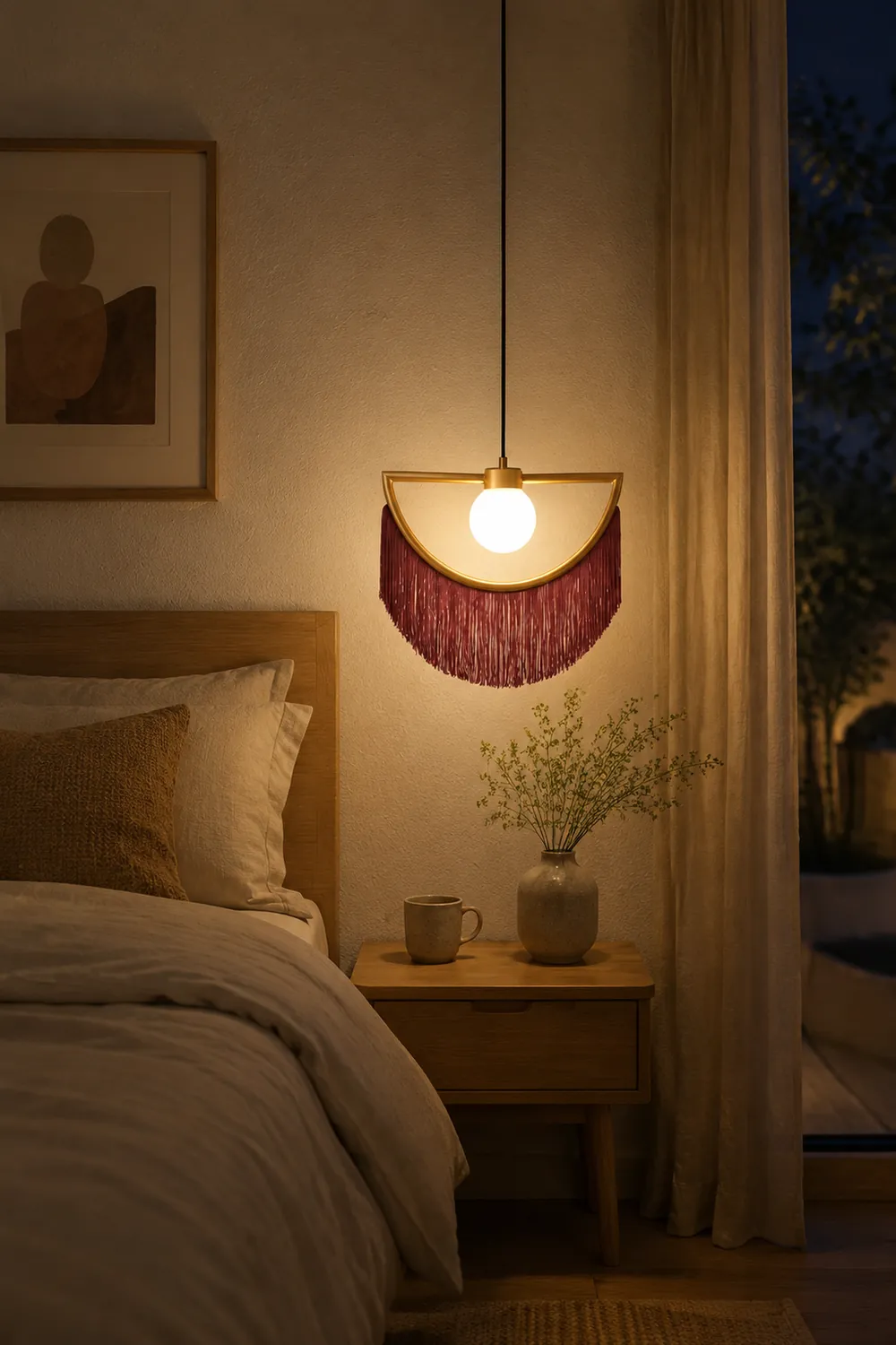 Minori Halbrund Pendelleuchte, 4 Farben, 38/60CM Lang - Lumpaz