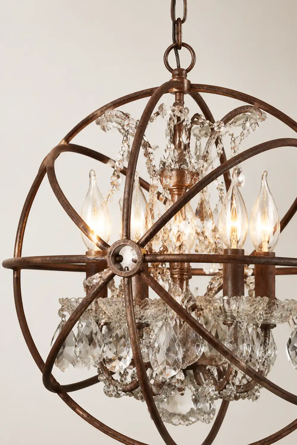 Kristy Vintage Pendelleuchte aus Kristall & Metall, 2 Farben, ∅40CM - Lumpaz