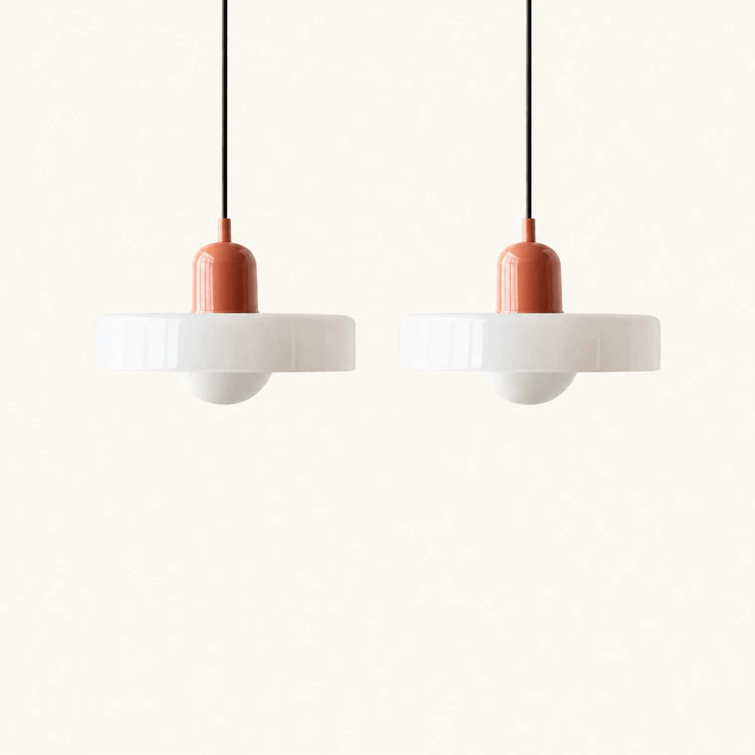 2 Heads Modern Bauhaus Glass Pendant Light - Lumpaz