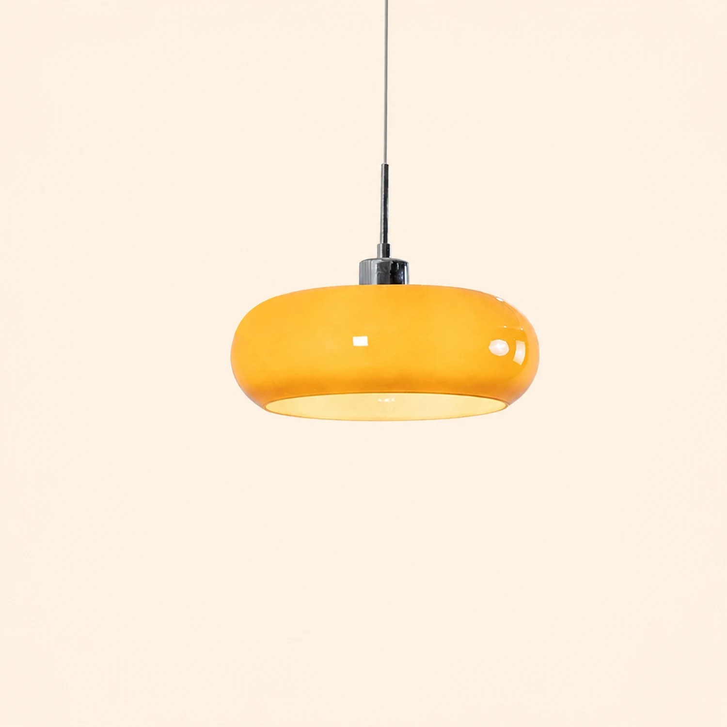 Hailie Brot Form Glas Pendelleuchte, 2 Farbe, ∅28CM - Lumpaz