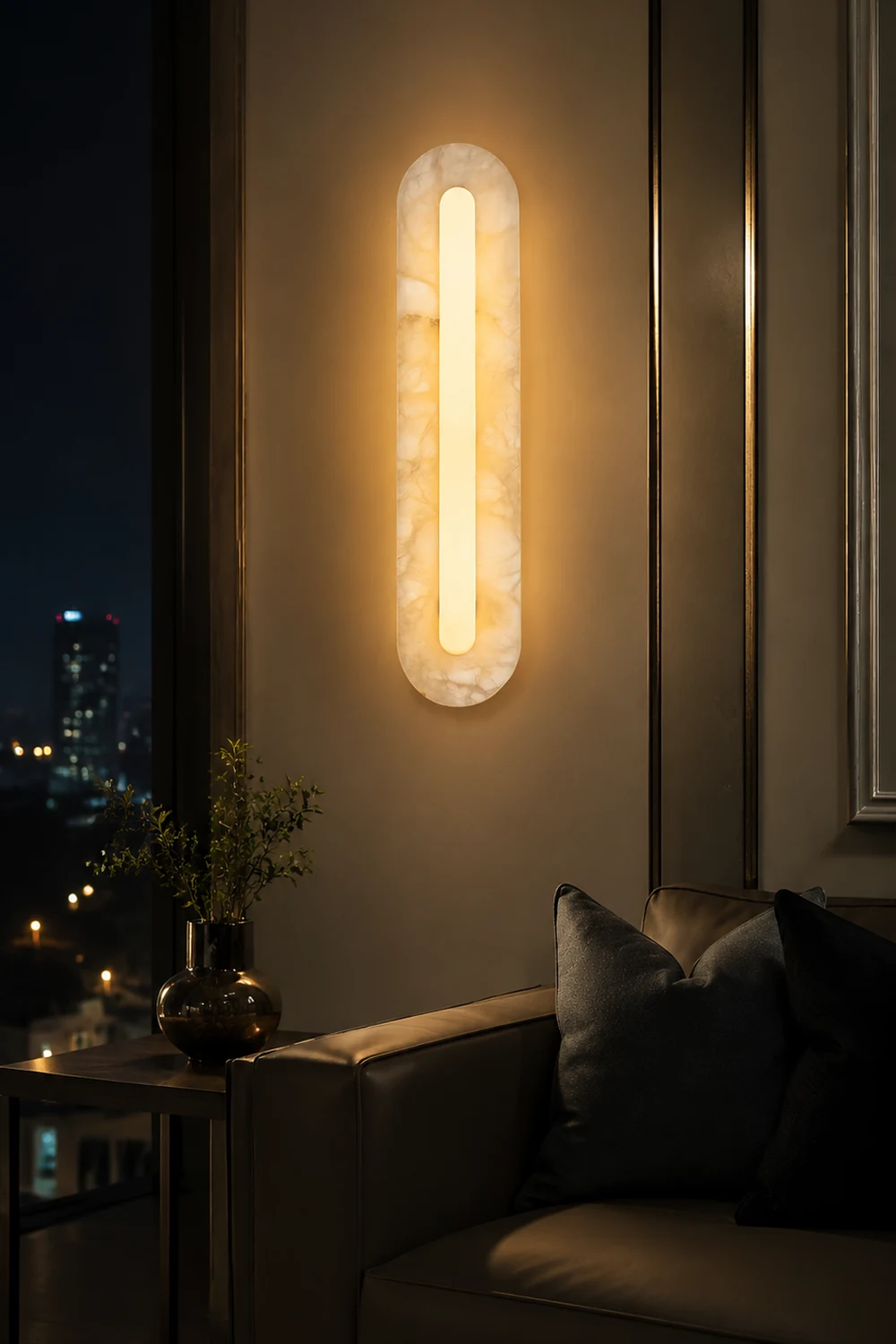 Alabaster Rounded Wall Light - Lumpaz