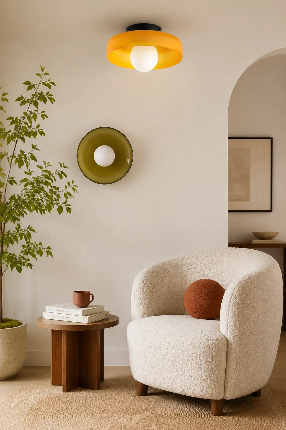 Modern Round Flush Mount Kitchen Ceiling Light - Lumpaz