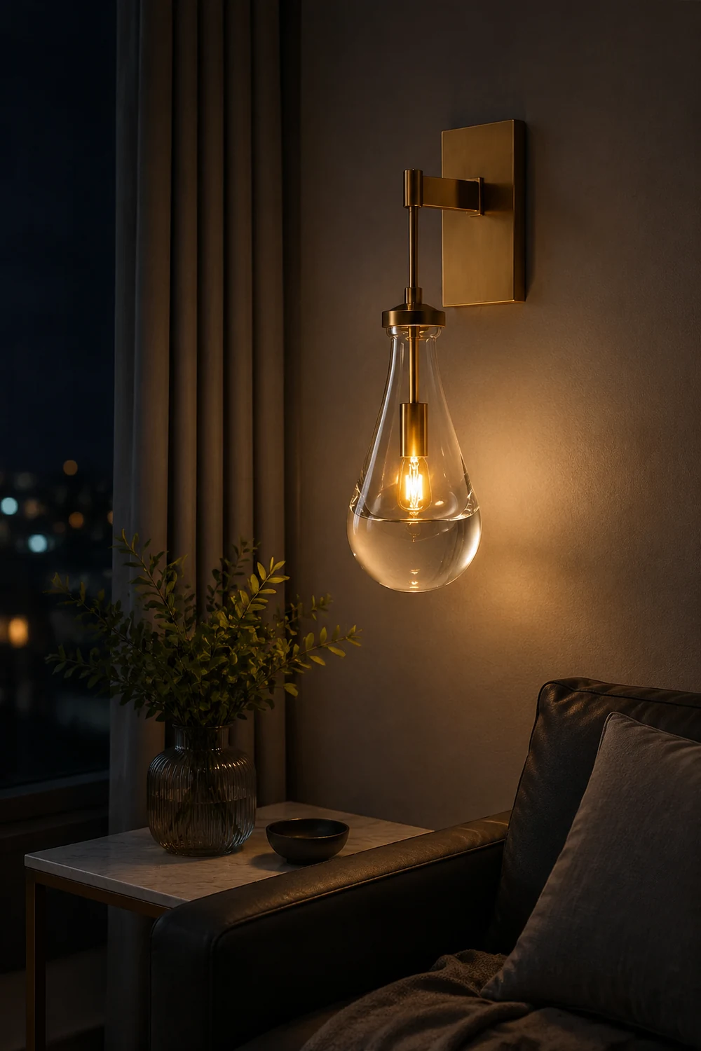 Art Creative Short Raindrop Wall Light For Dining Room - Lumpaz