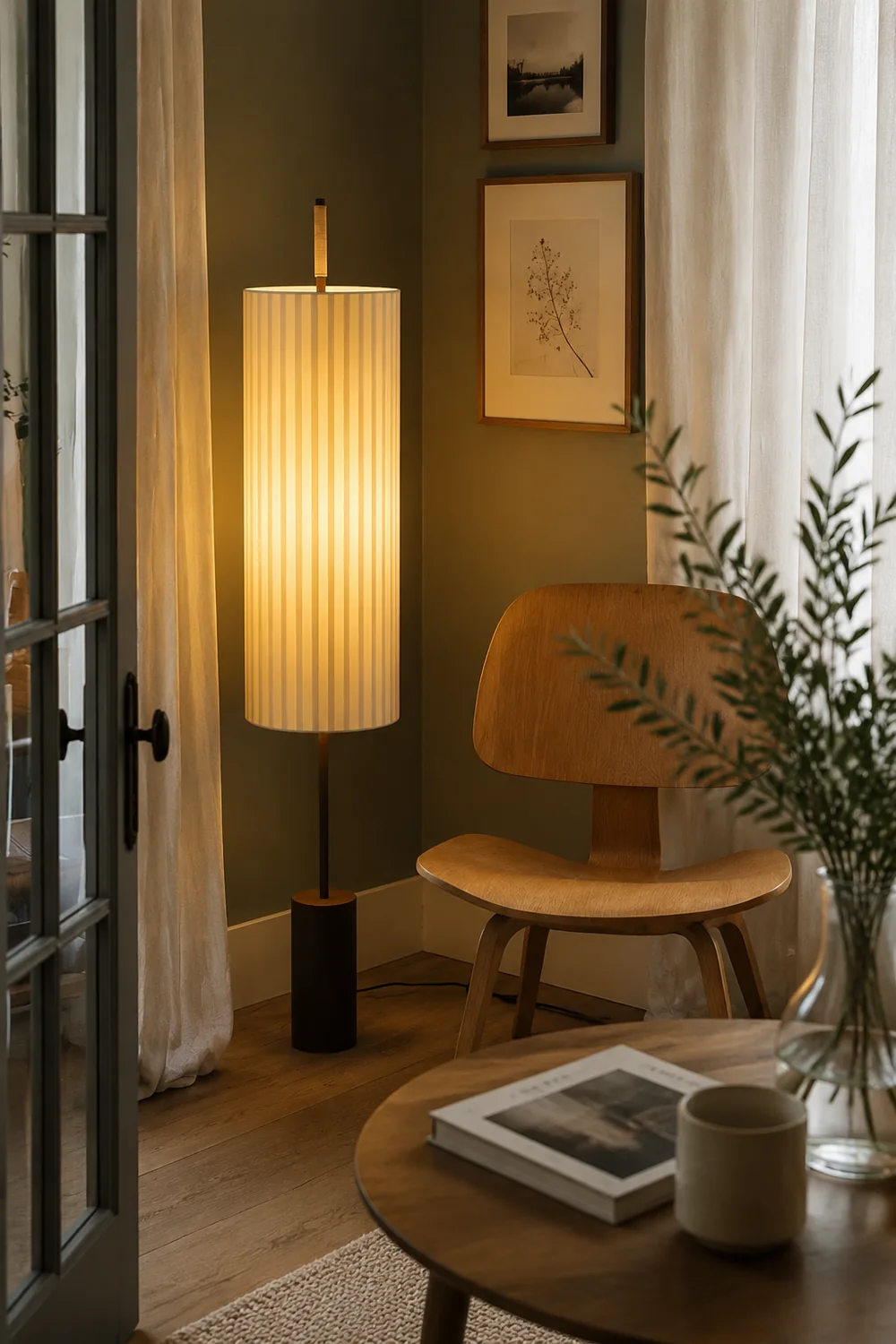 Japanese Style Fabric Wabi Sabi Dorica Floor Lamp - Lumpaz