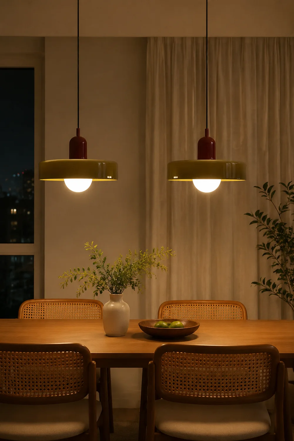 2 Heads Modern Bauhaus Glass Pendant Light - Lumpaz