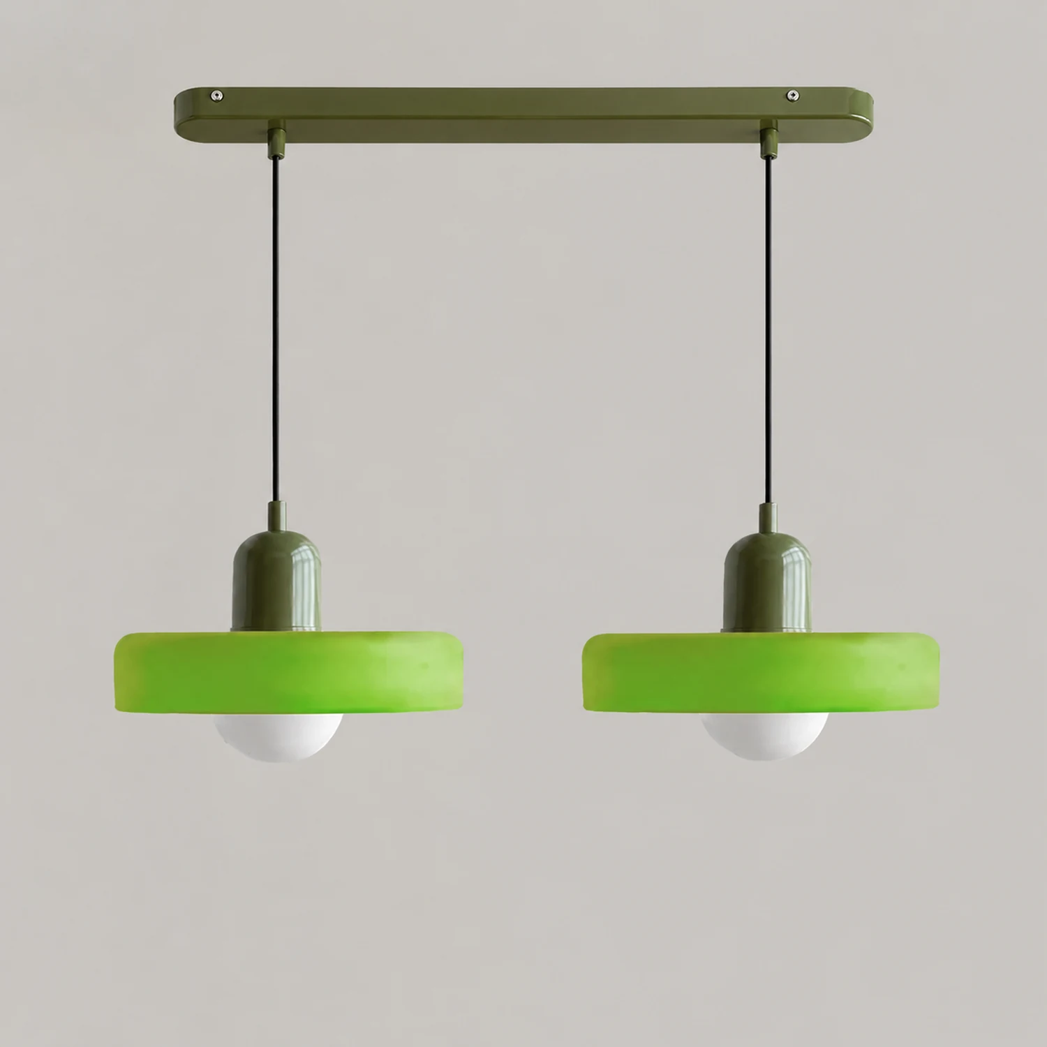 2 Heads Modern Bauhaus Glass Pendant Light - Lumpaz