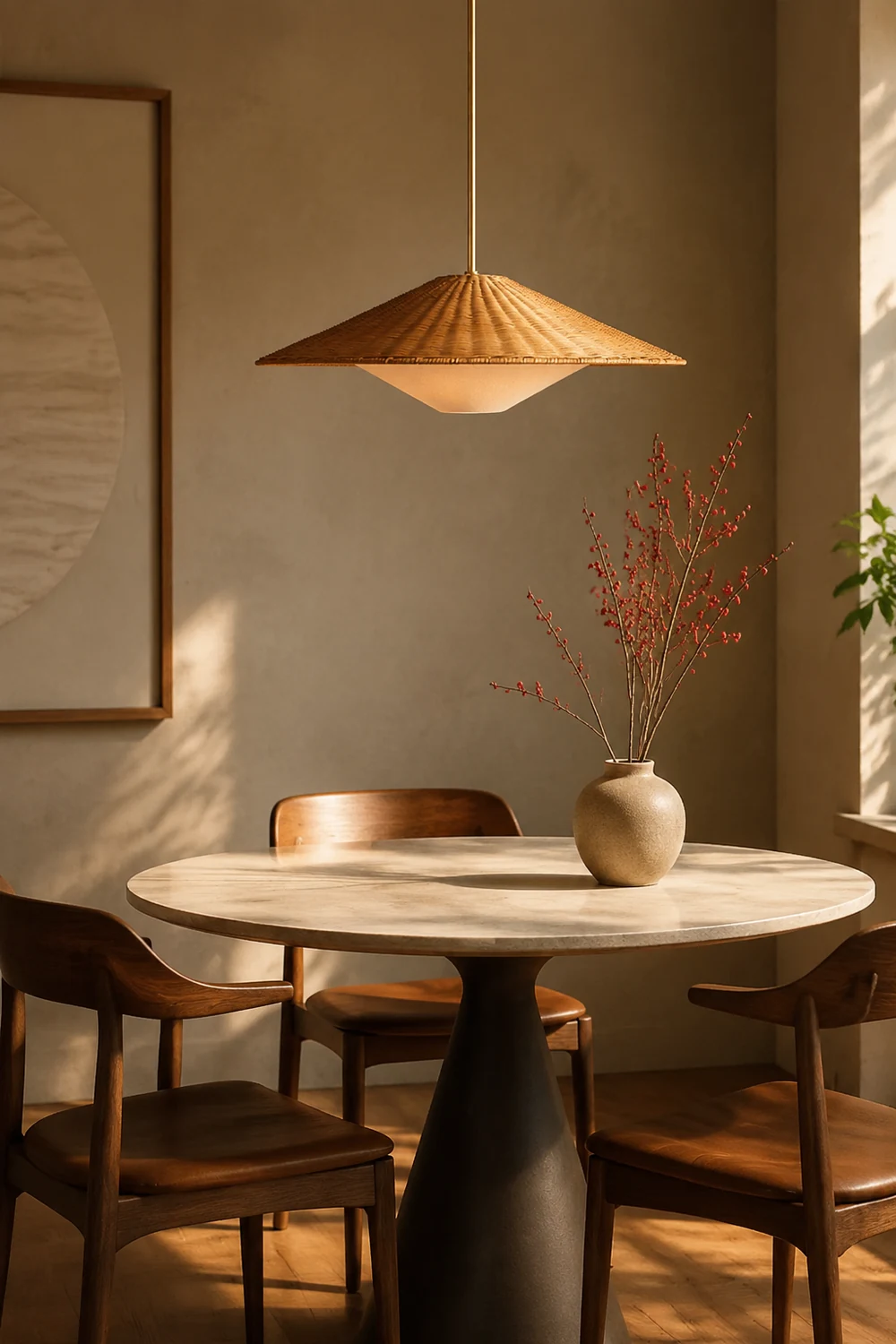 Retro Rattan Handwoven Zen Pendant Light - Lumpaz