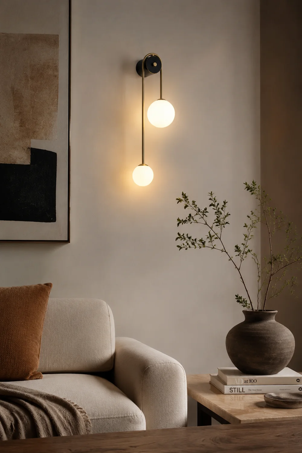Brass Arc Wall Light - Lumpaz