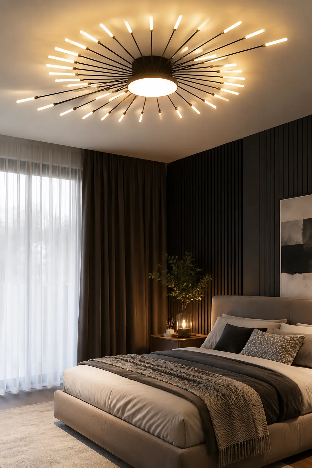 Moderne LED Deckenleuchte aus Metall Dauerhaft für Wohnzimmer - Lumpaz