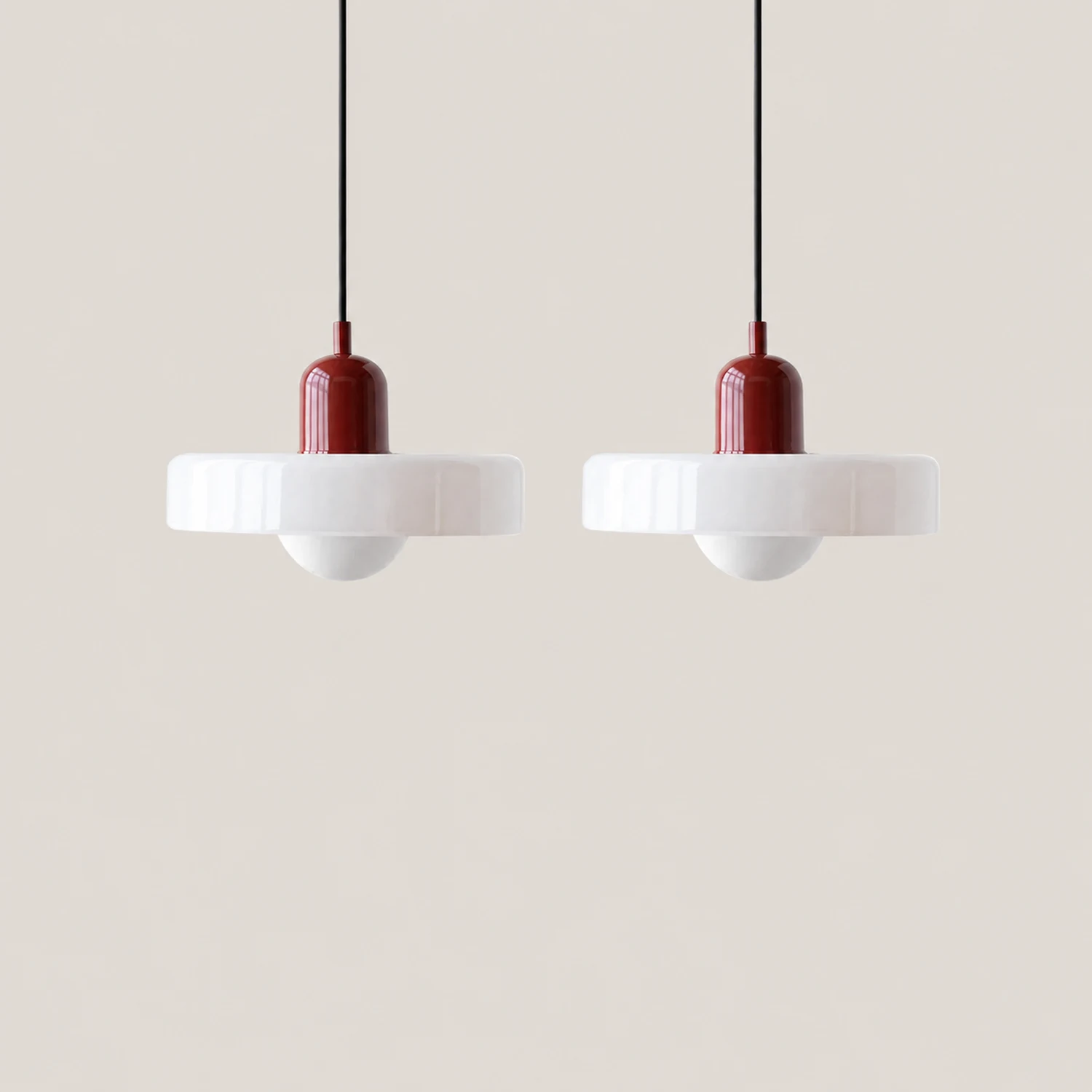 2 Heads Modern Bauhaus Glass Pendant Light - Lumpaz