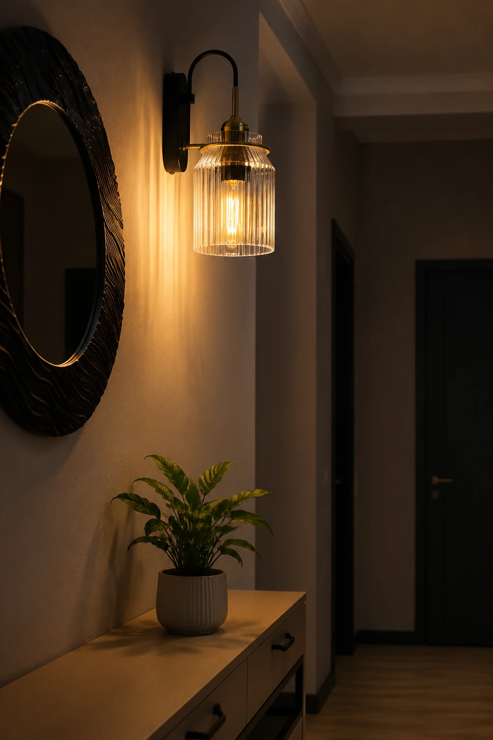 Industria Glass Shade Funnel Wall Lamps - Lumpaz
