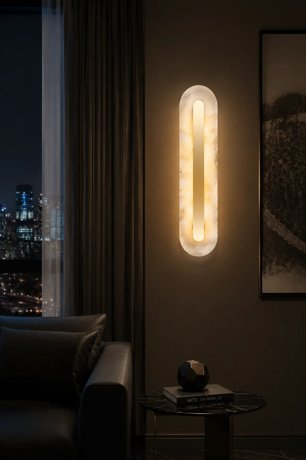 Alabaster Rounded Wall Light - Lumpaz
