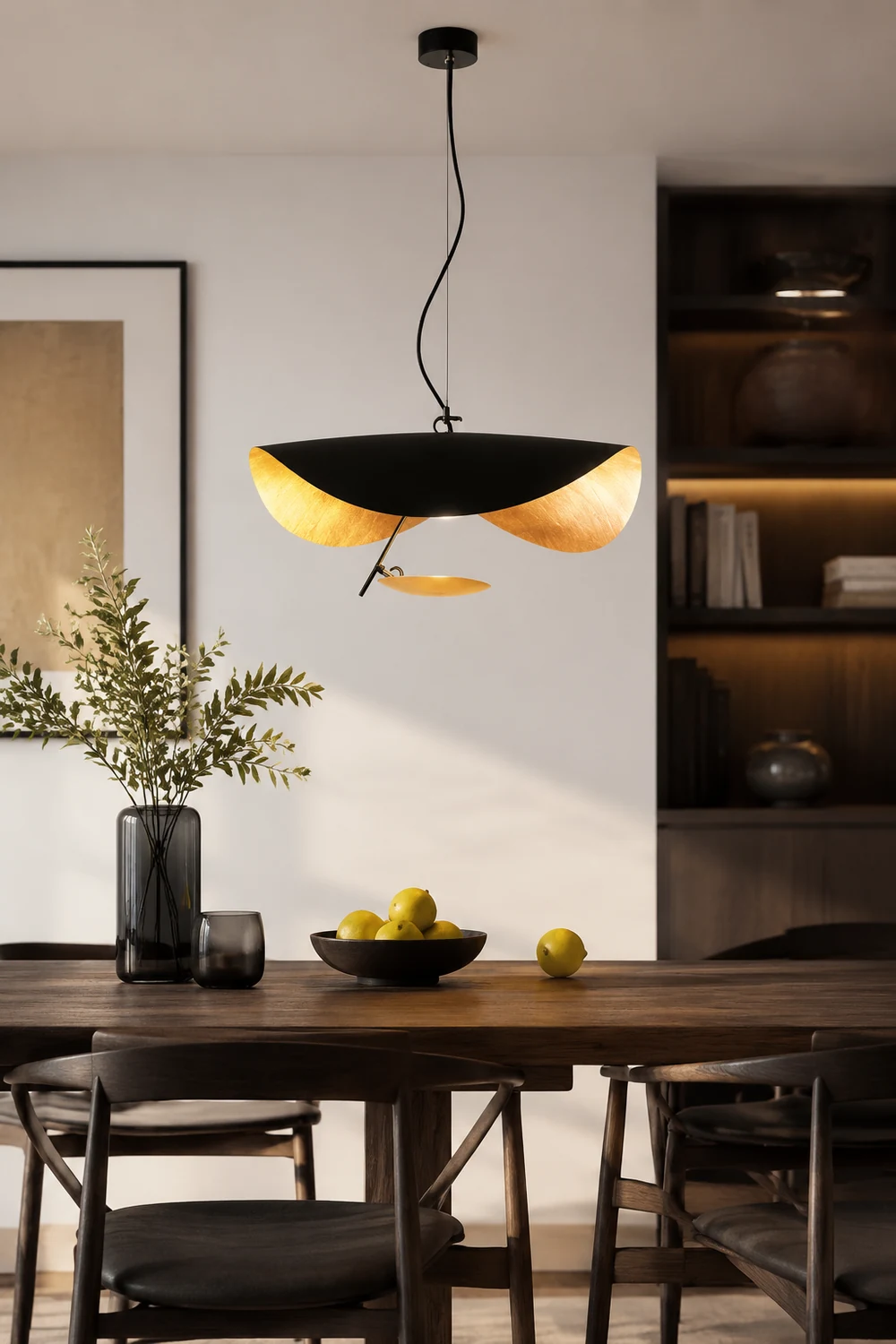 Eveline Pendelleuchte 2 Farben, Goldfolie, ∅40/60/80CM - Lumpaz