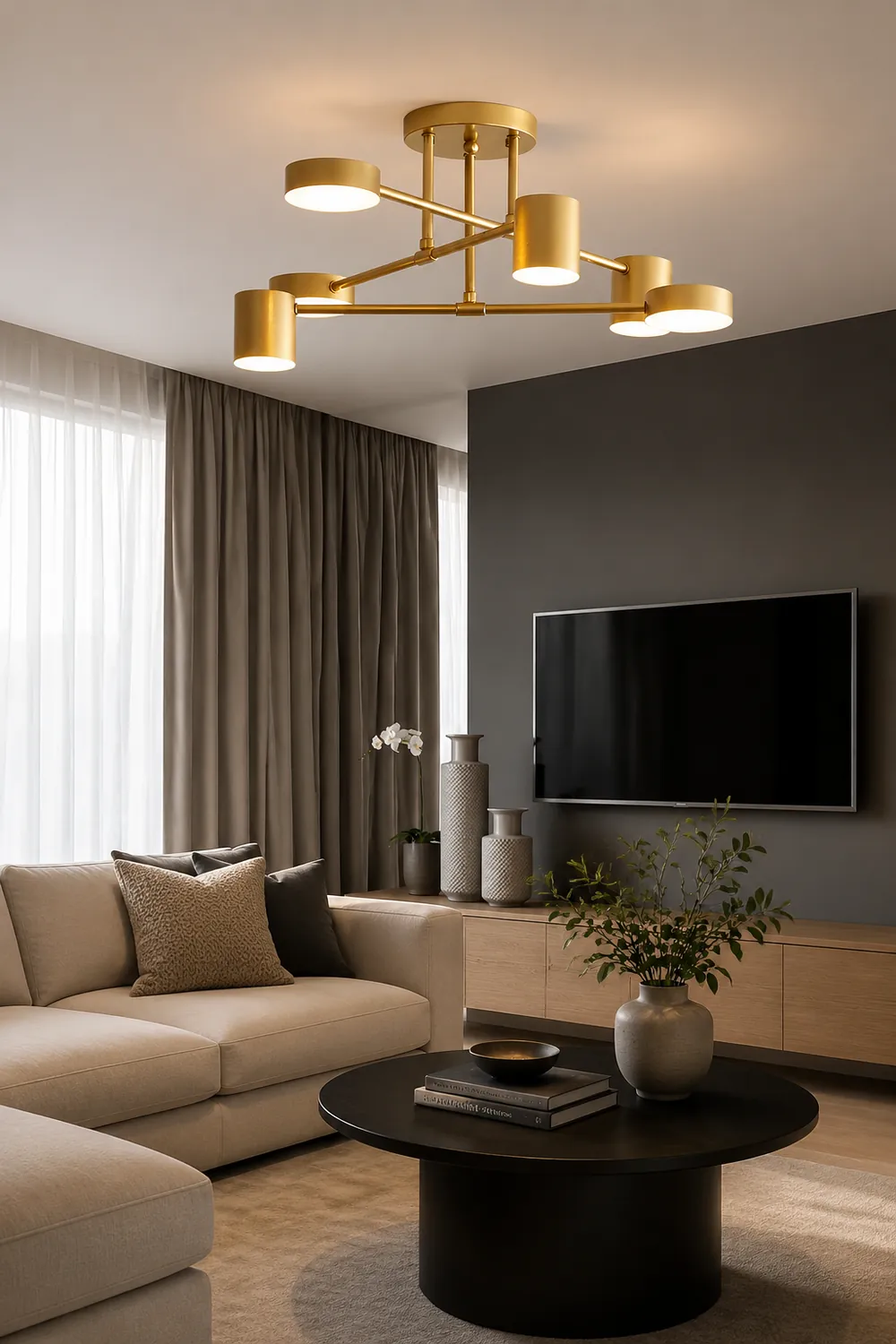 Moderne Kreis-Design Deckenleuchte aus Metall für Wohnzimmer, Schlafzimmer - Lumpaz
