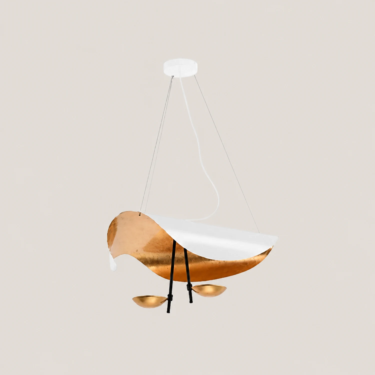 Eveline Pendelleuchte 2 Farben, Goldfolie, ∅40/60/80CM - Lumpaz